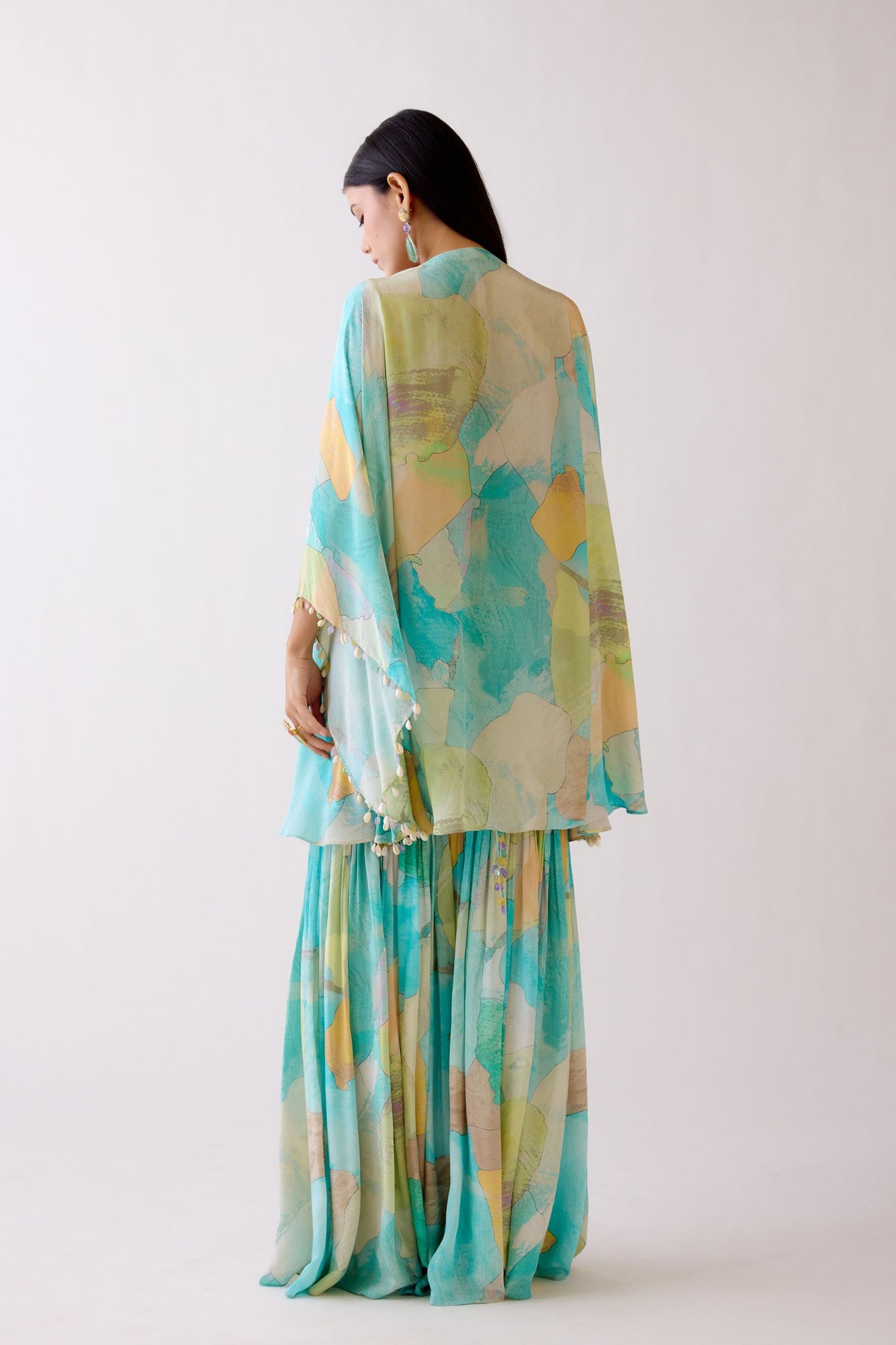 The Abstract Aqua Sharara Set