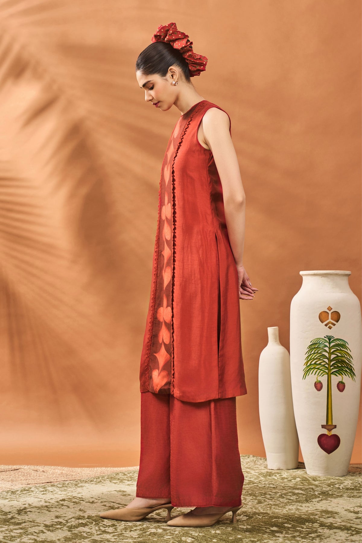 Red All Fours Tunic Set