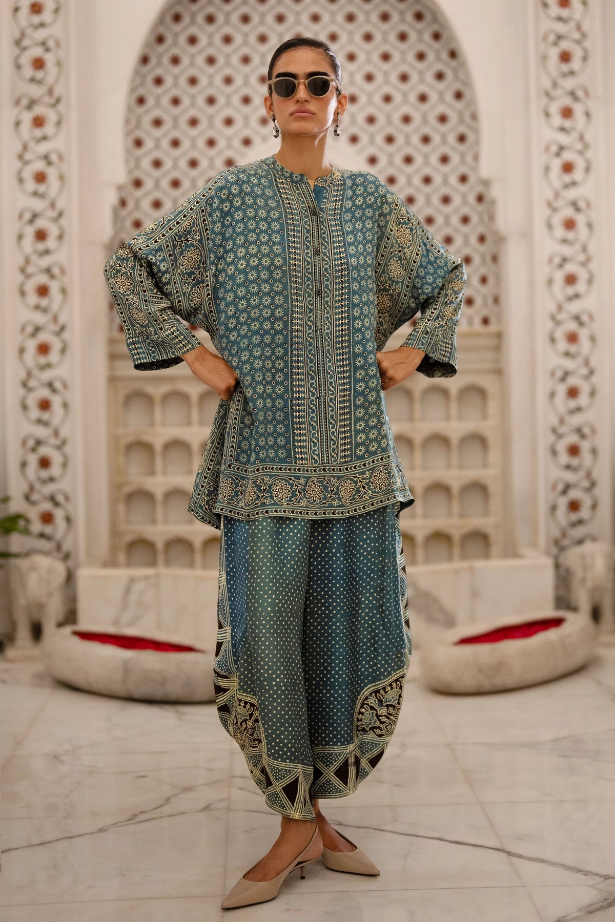 Ajrakh Print Wide-Legged Pants