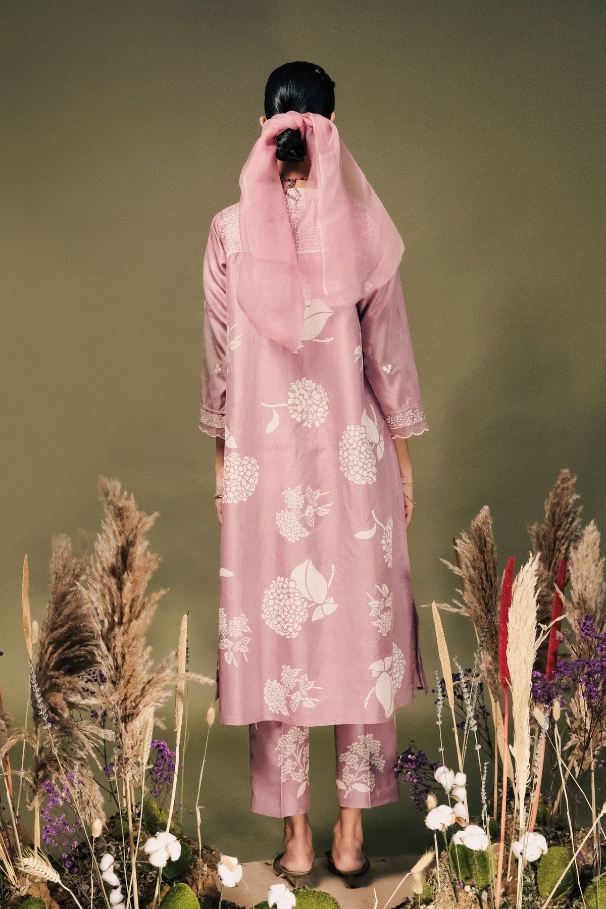 Lilac Embroidery Tunic Set