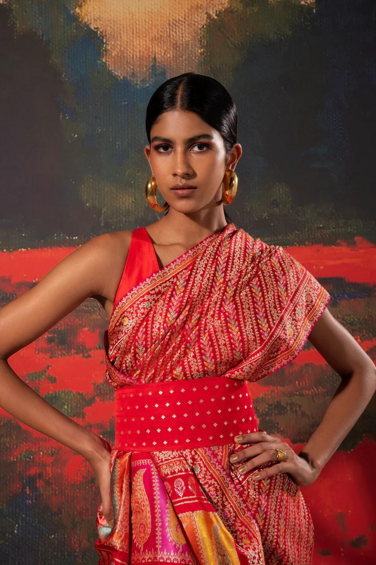 Handwoven Red Silk Saree