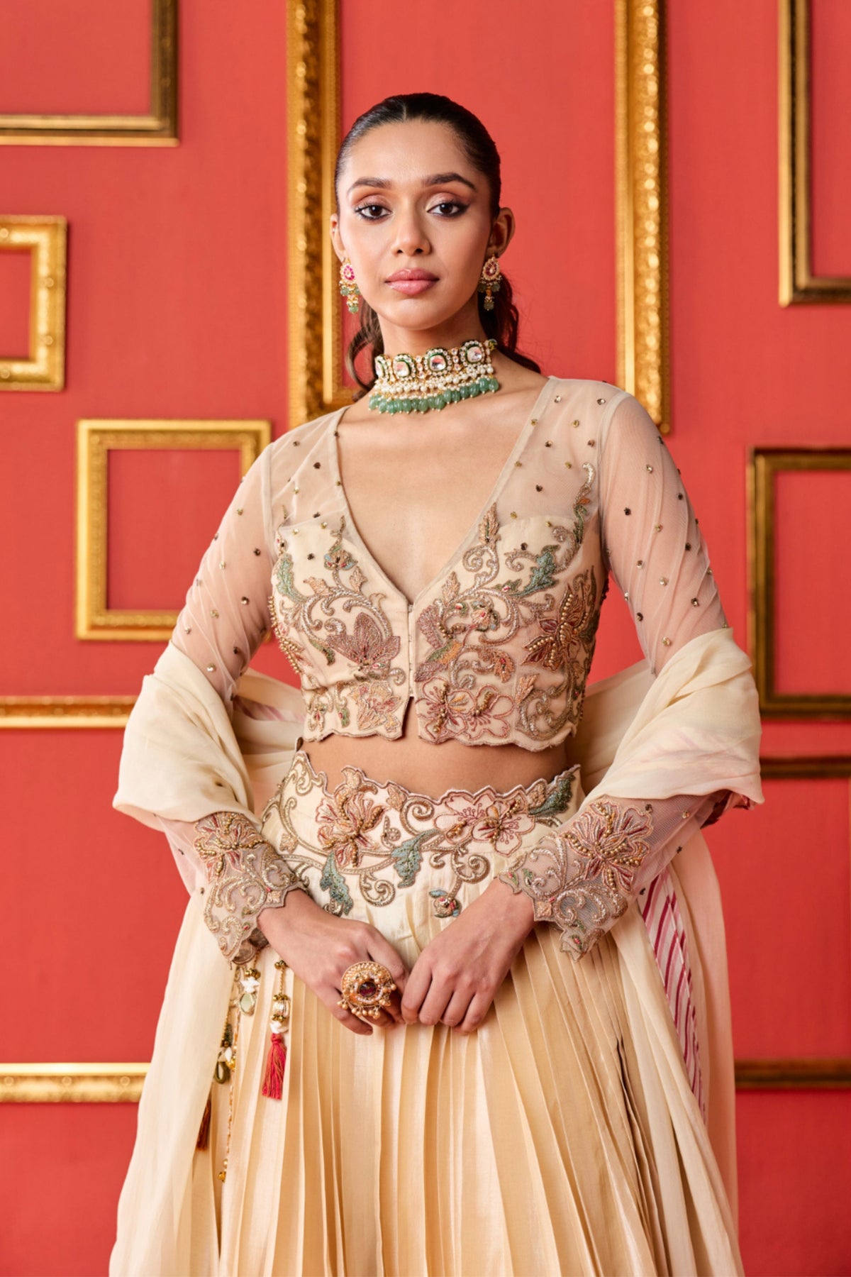 Sanvi Tussar Lehenga Set