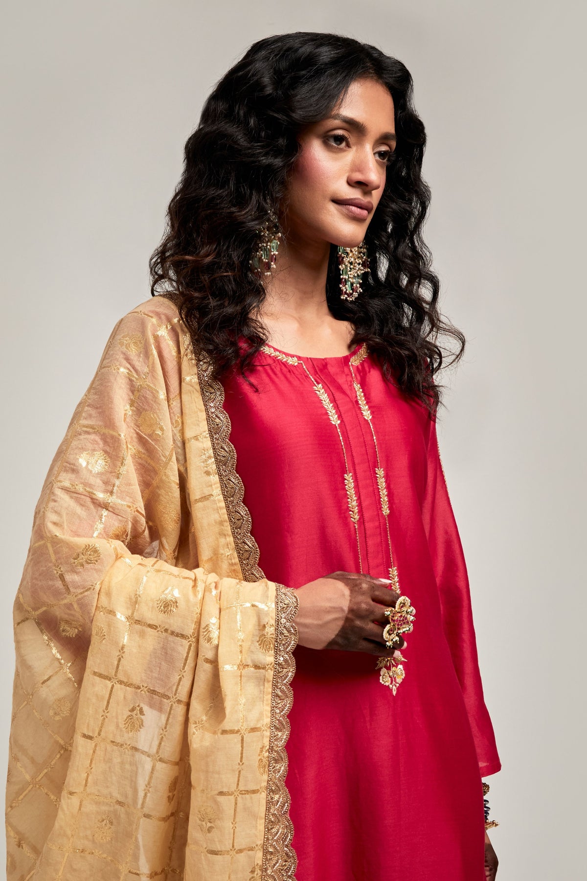 Red Kurta Set