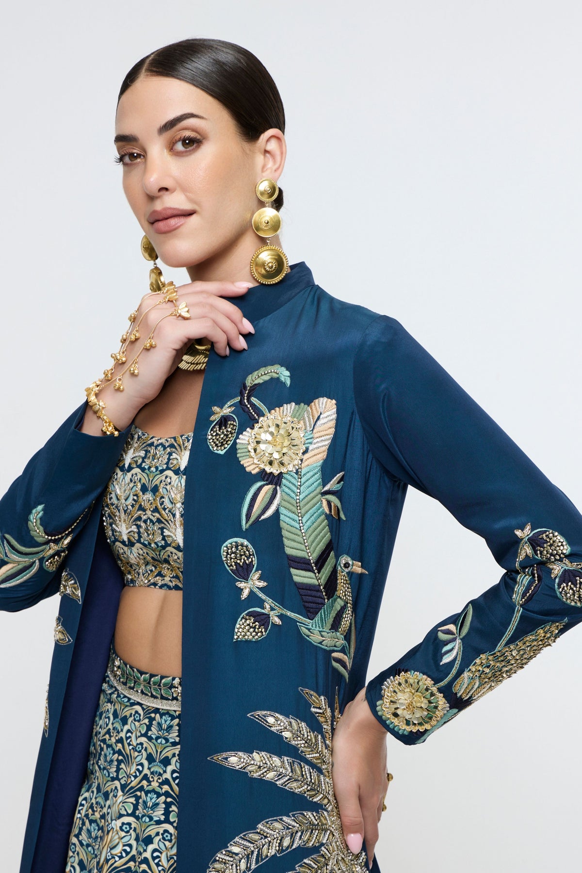Neel Tropical Long Jacket Set