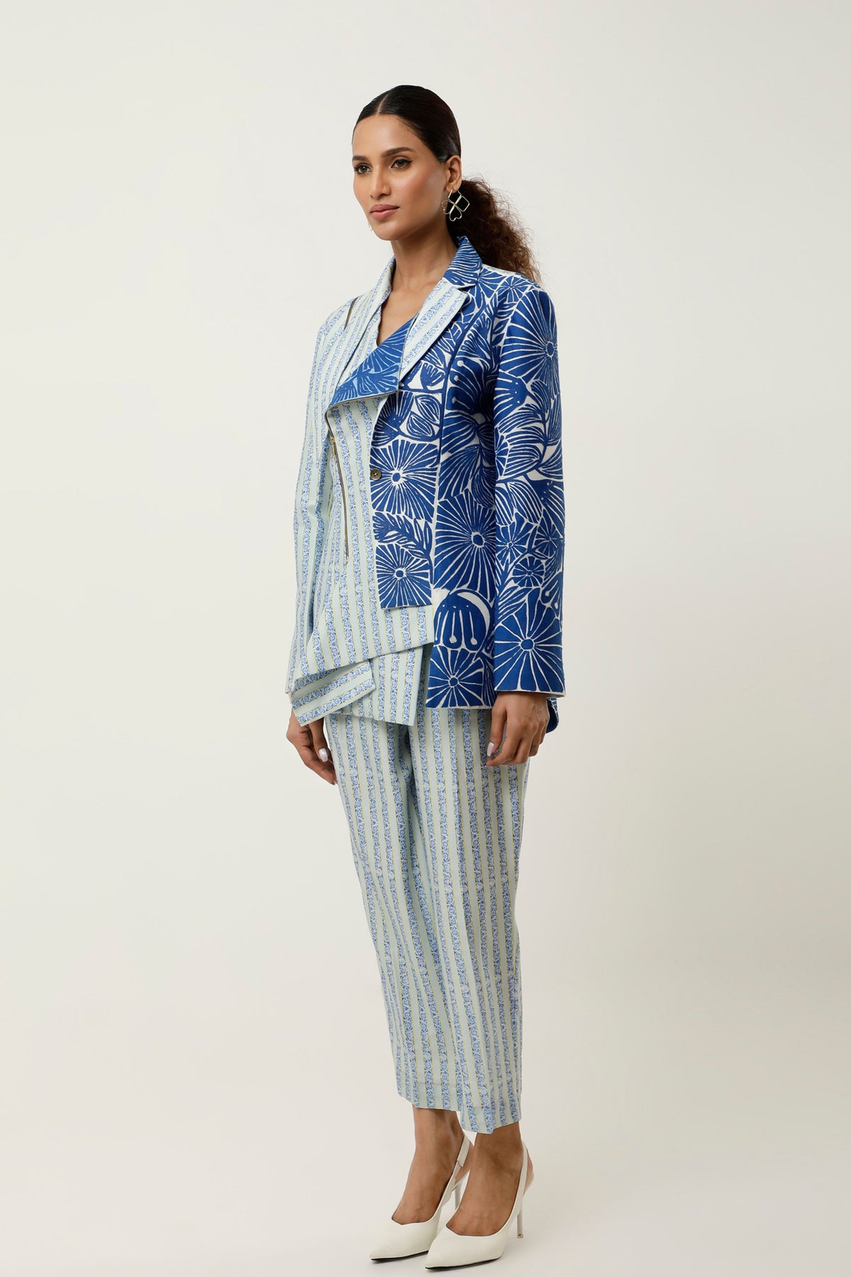 Ice Blue Embroidered Co-ord Set