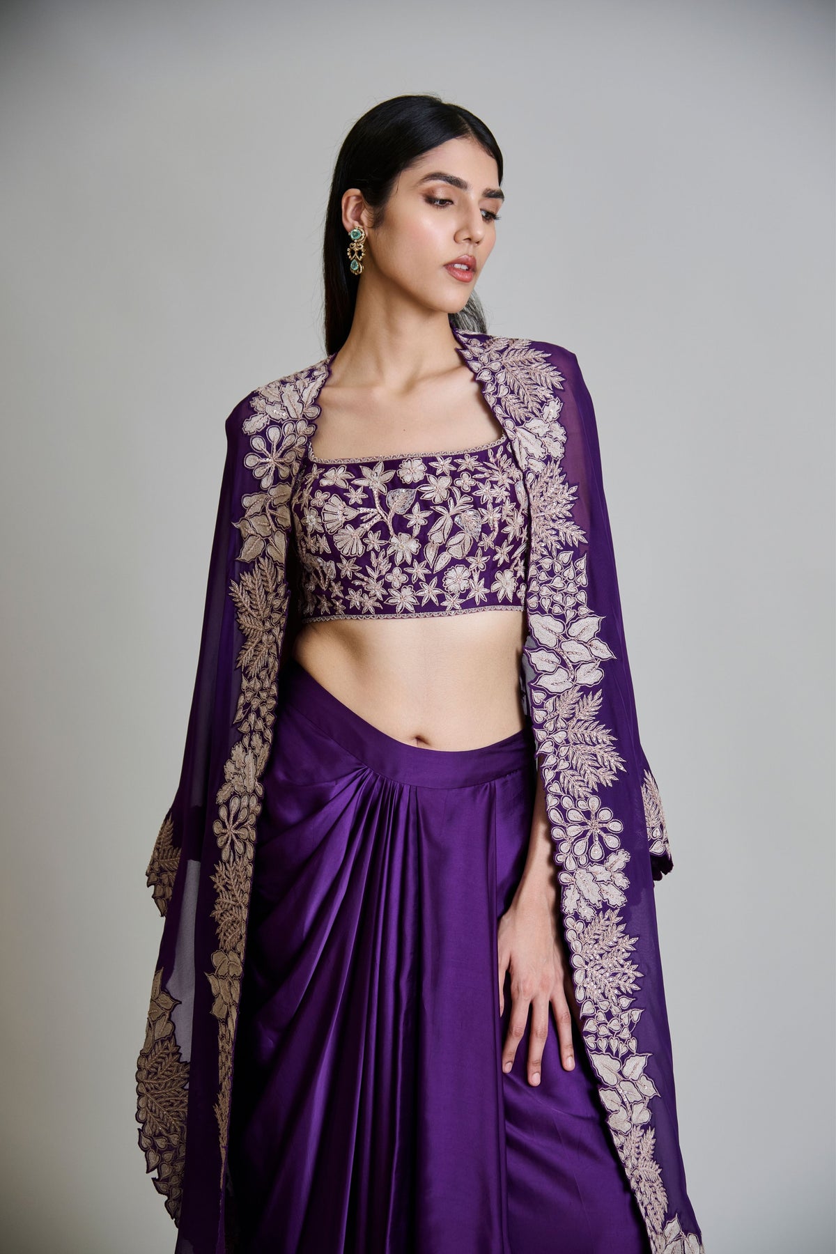 Lea Purple Cape Set