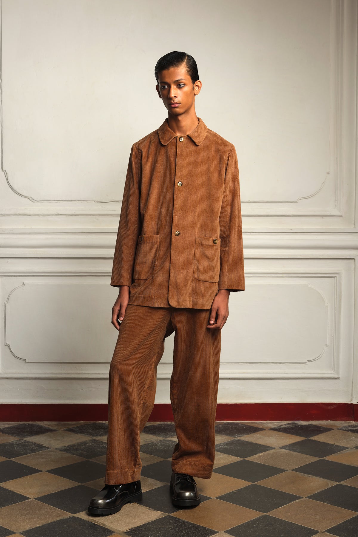 Trousers in cotton corduroy