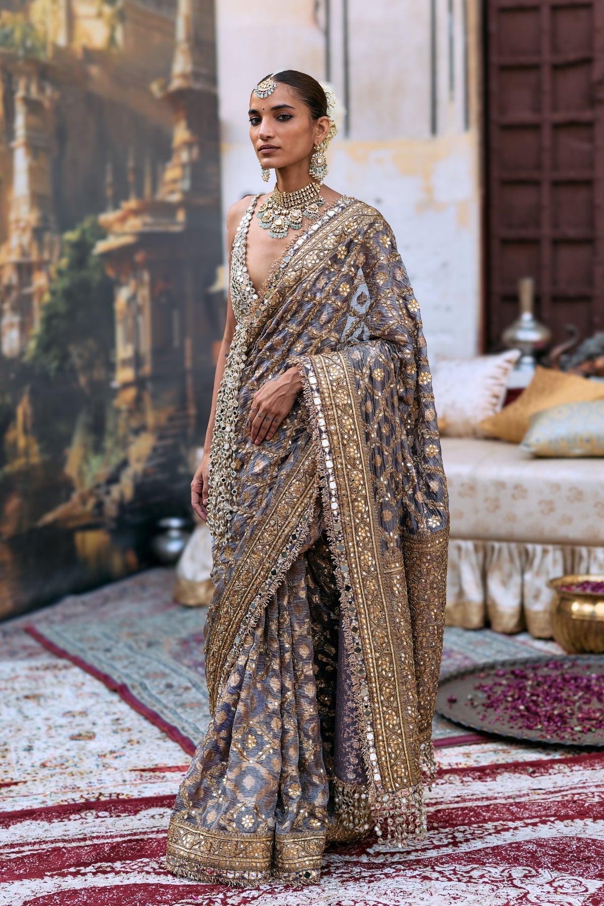 Purple Patralekha Saree Set