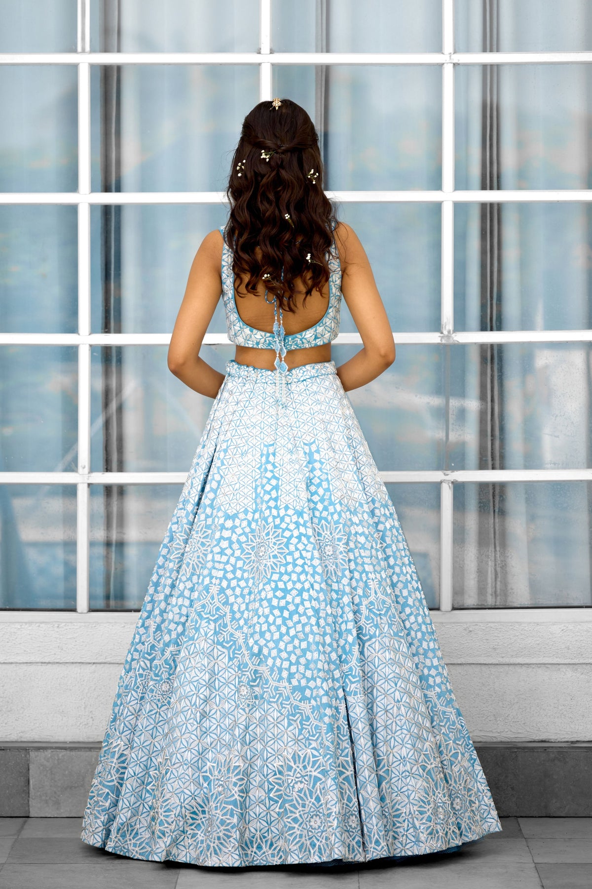 Blue Blossom Lehenga Set