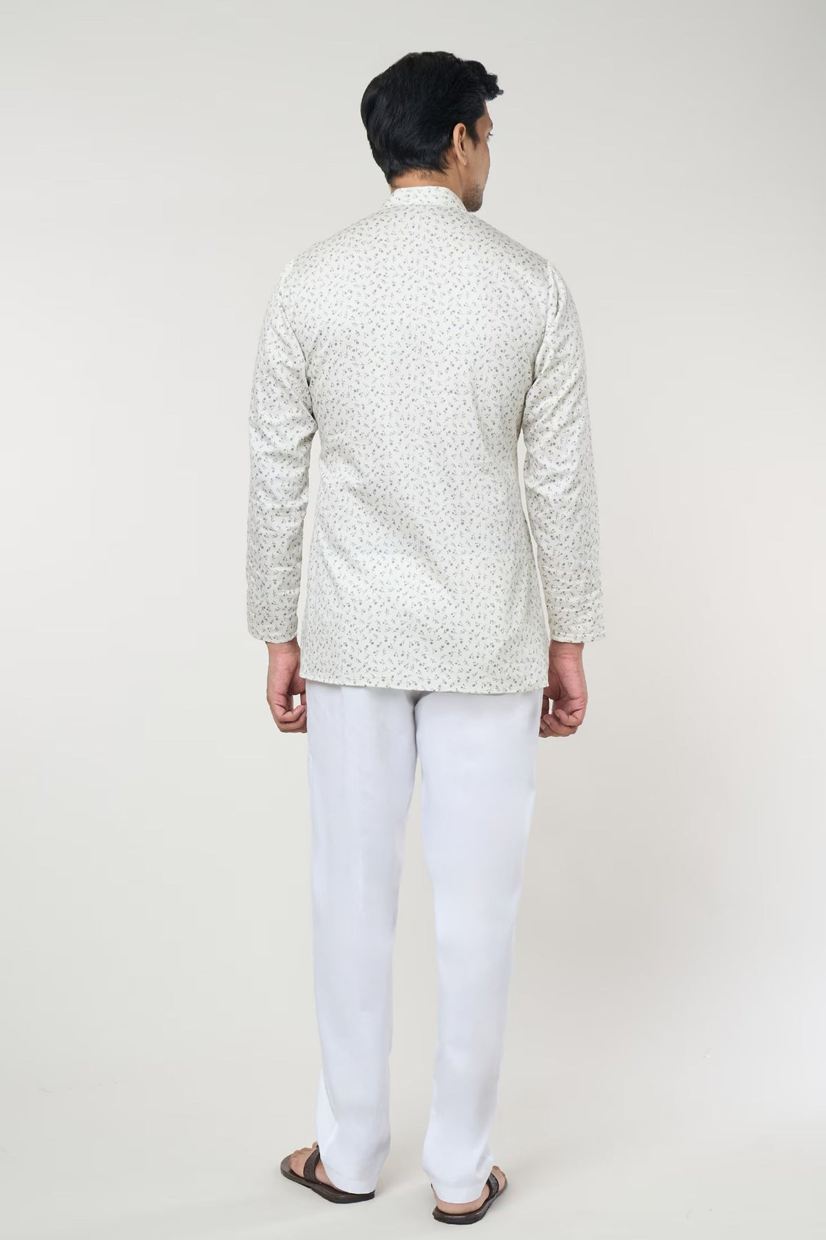 Cream Floral Printed Shirt Set