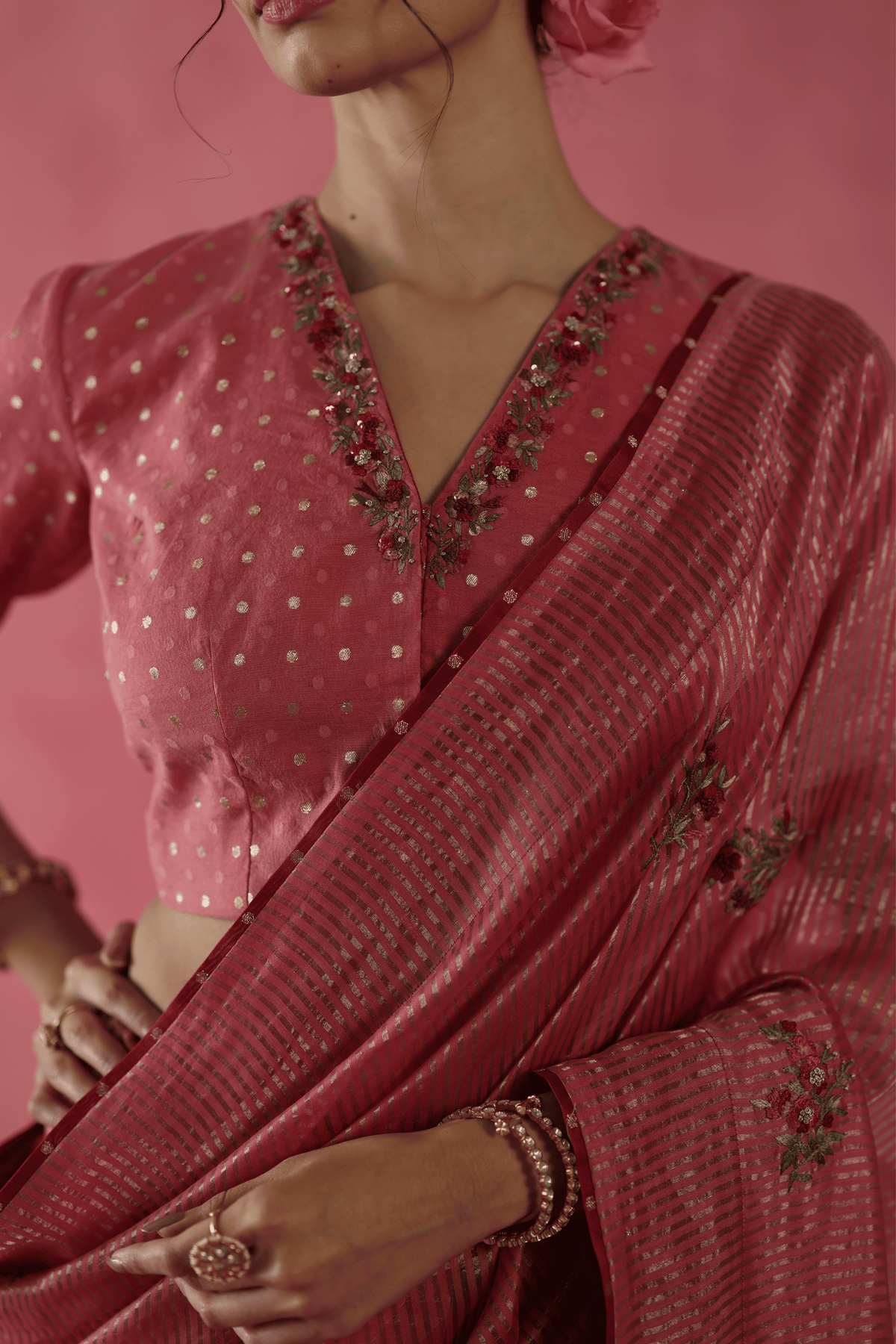Peach Anjeer Saree