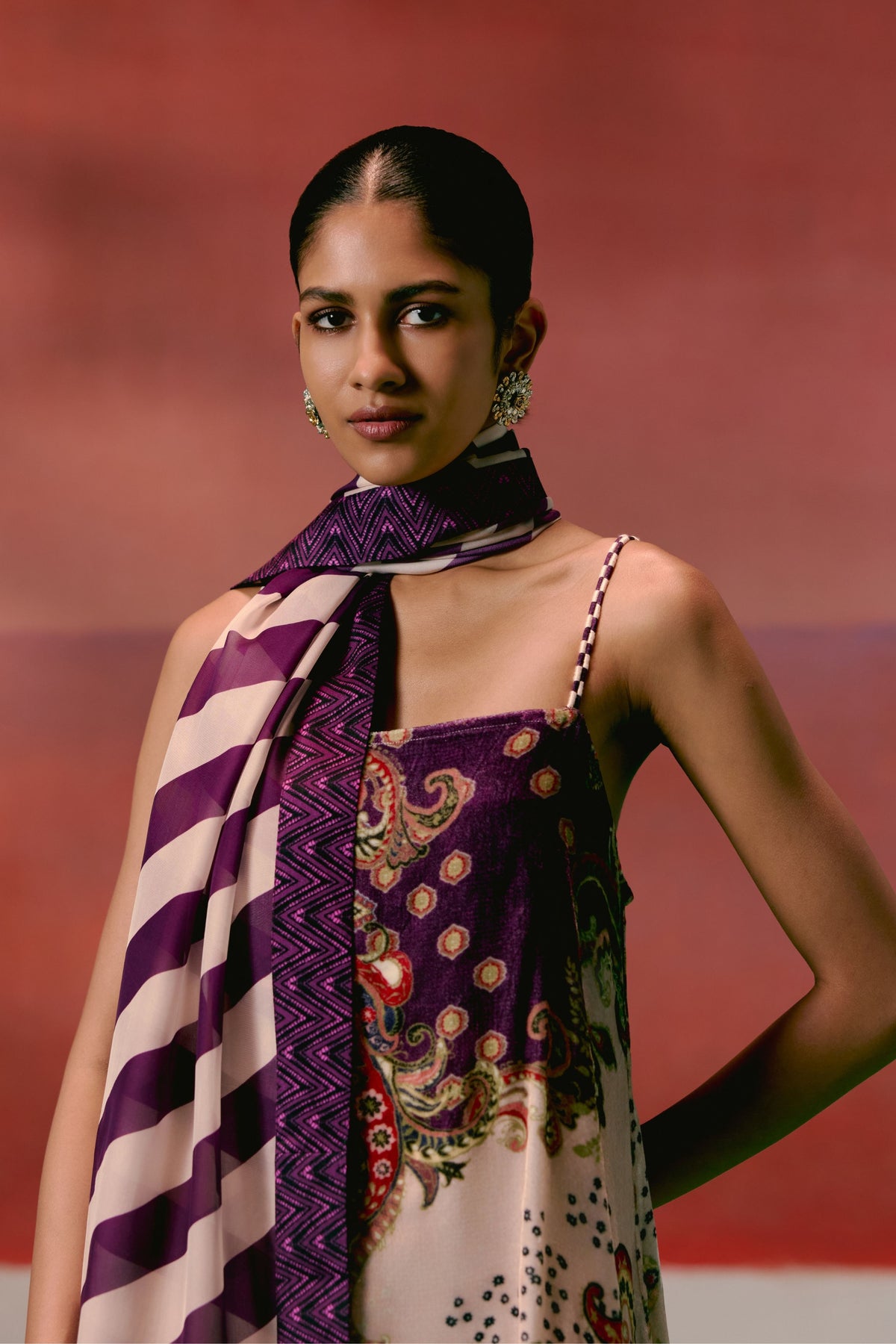 Purple Paisley Kurta Set