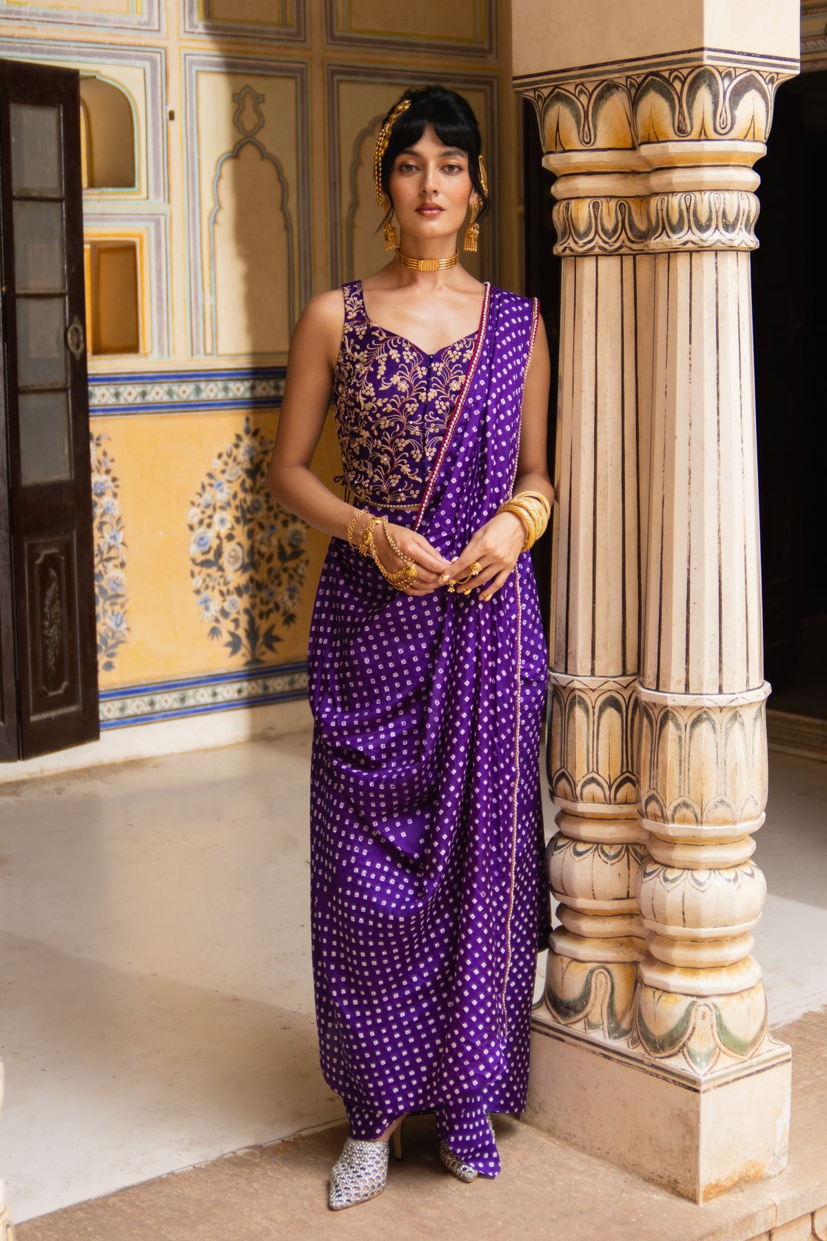 Corset Bandhani Saree
