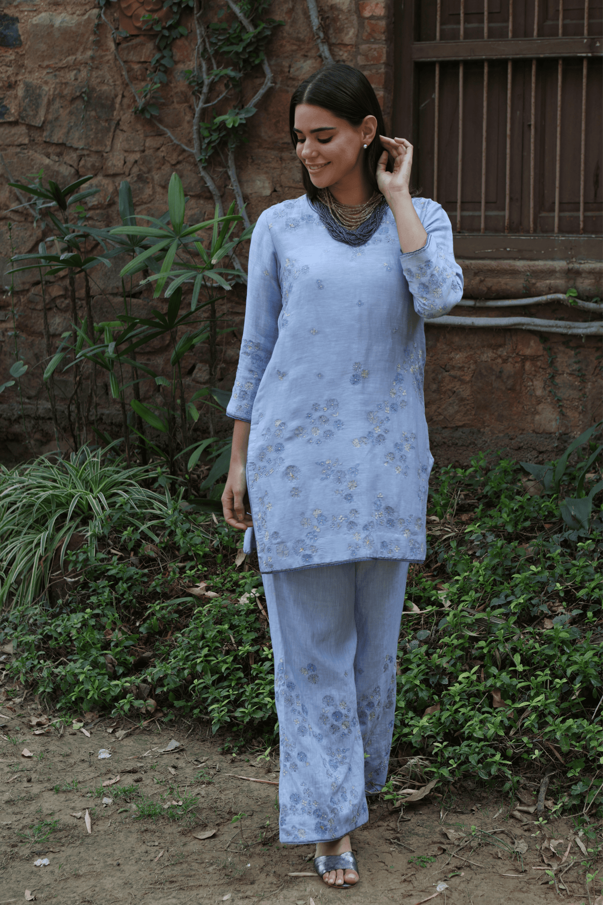 Dusty Blue Kurta And Pant