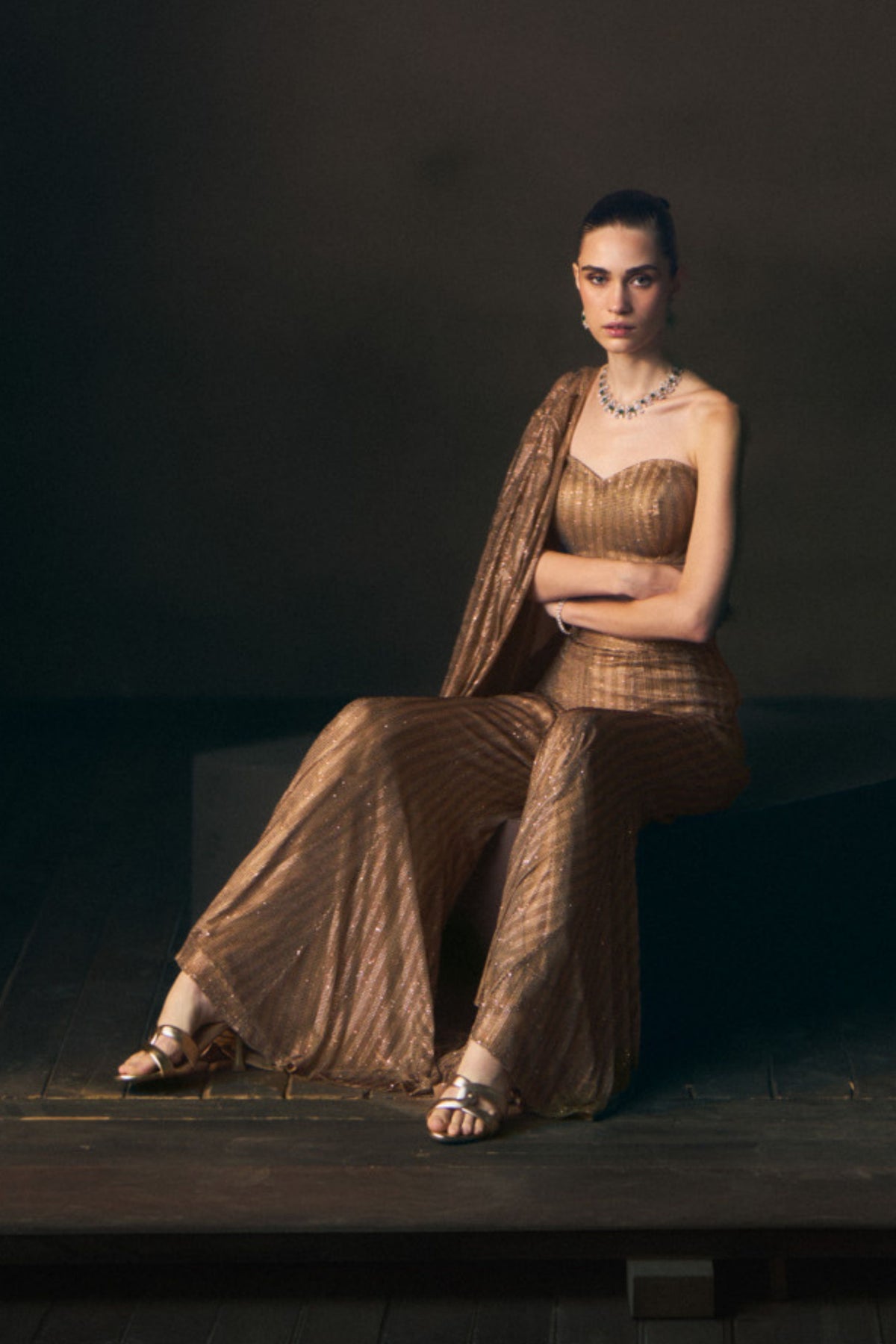 Solaire Sharara Pants with Jacket