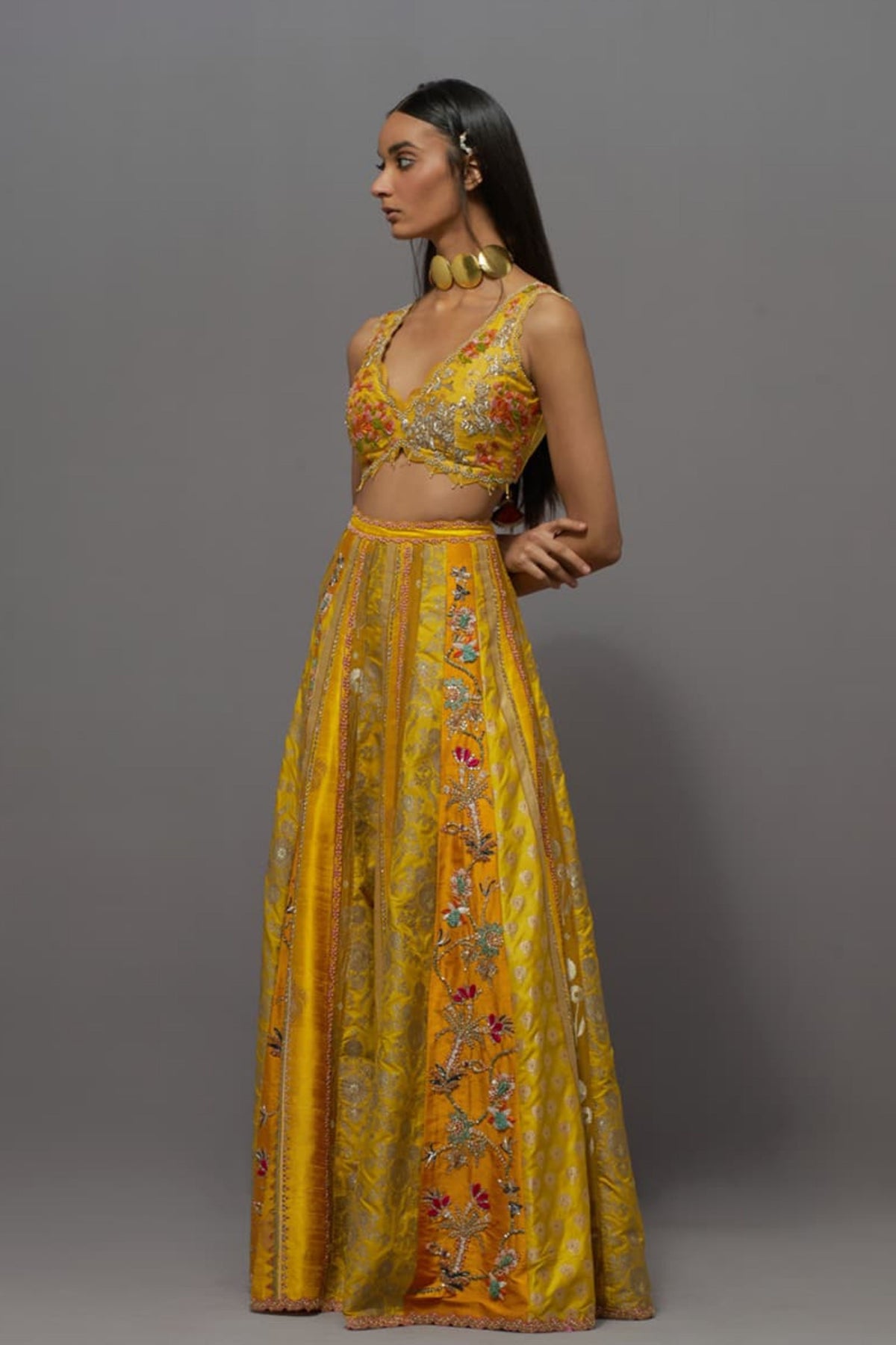 Yellow Embellished Sharara Set