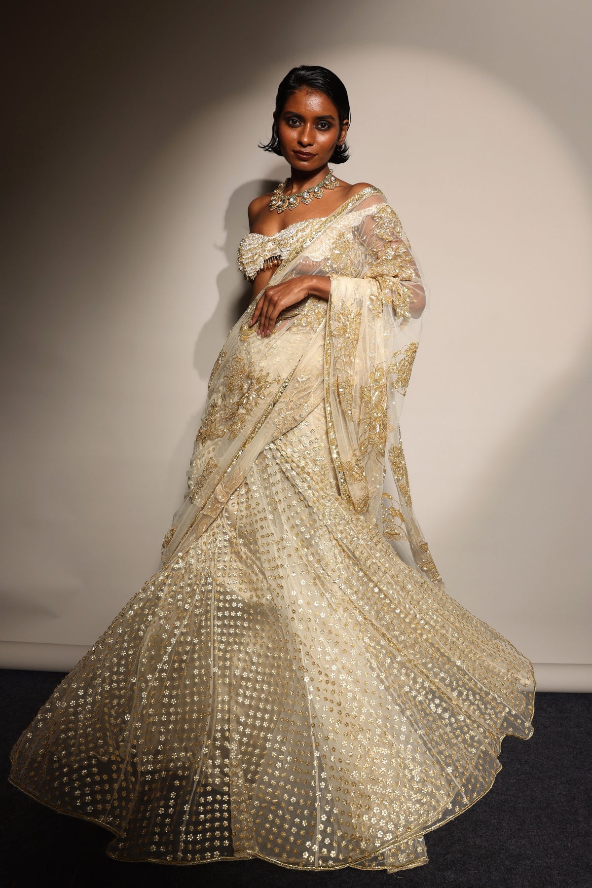 Sitara Palam Lehenga Saree Set
