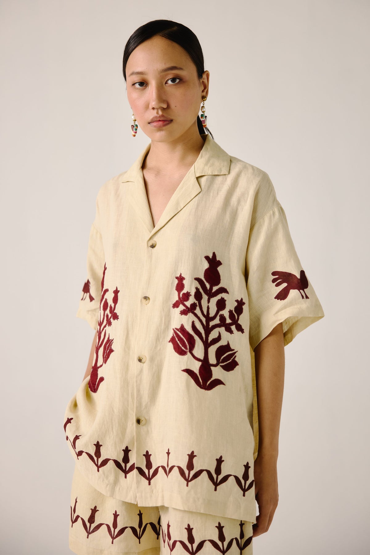 Ivory Bird Applique Unisex Set