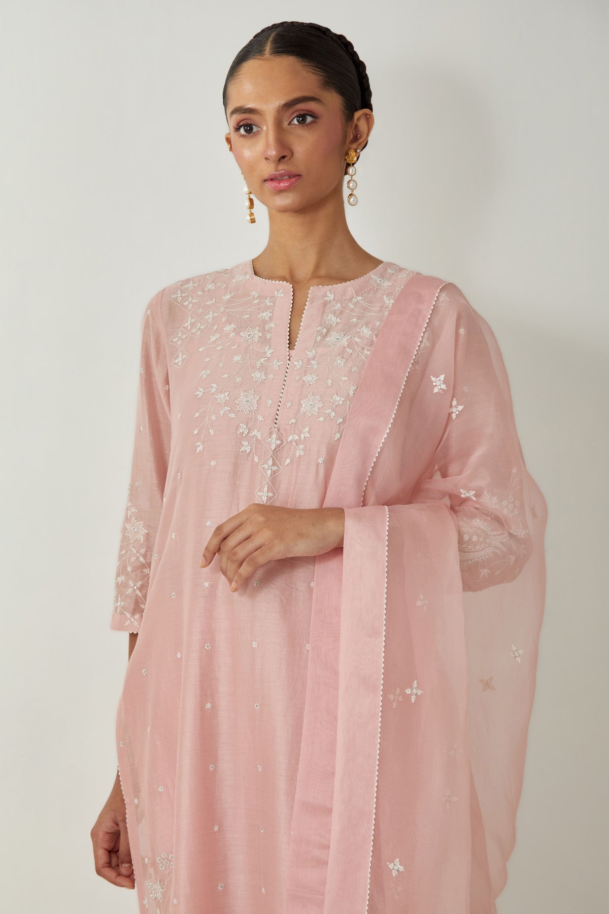 Pink Straight Kurta Set