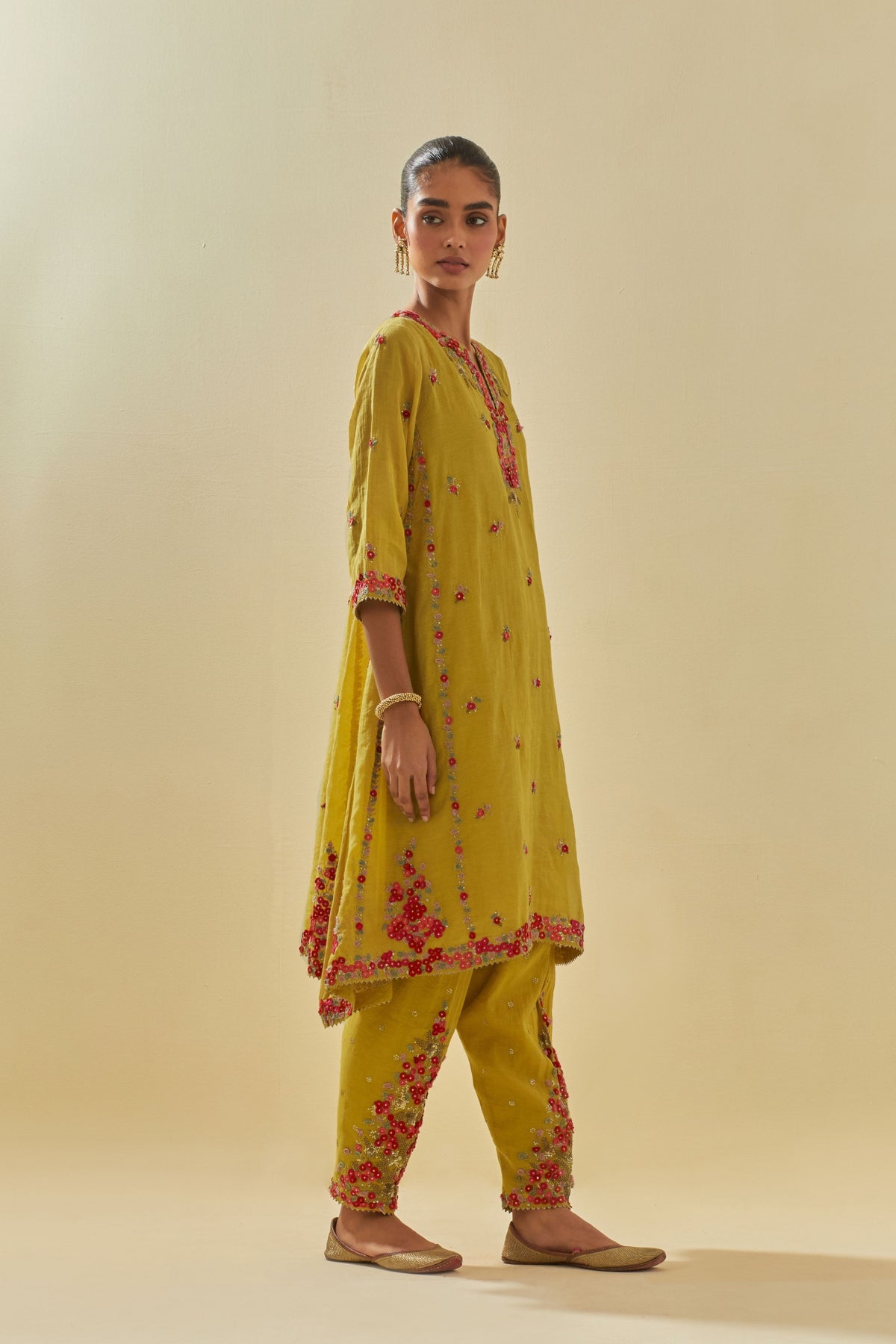 Yellow Short Kurta Set