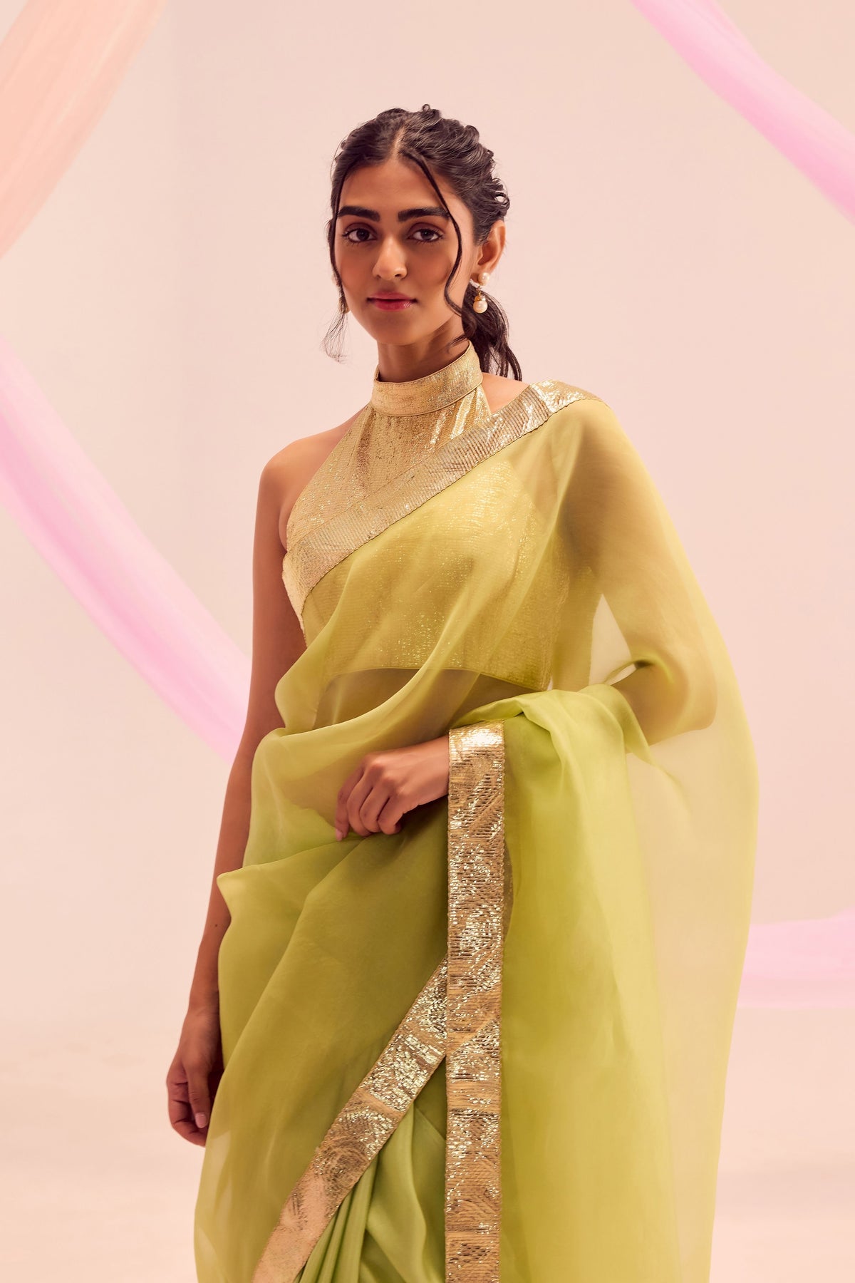 Lime Green Ira Saree
