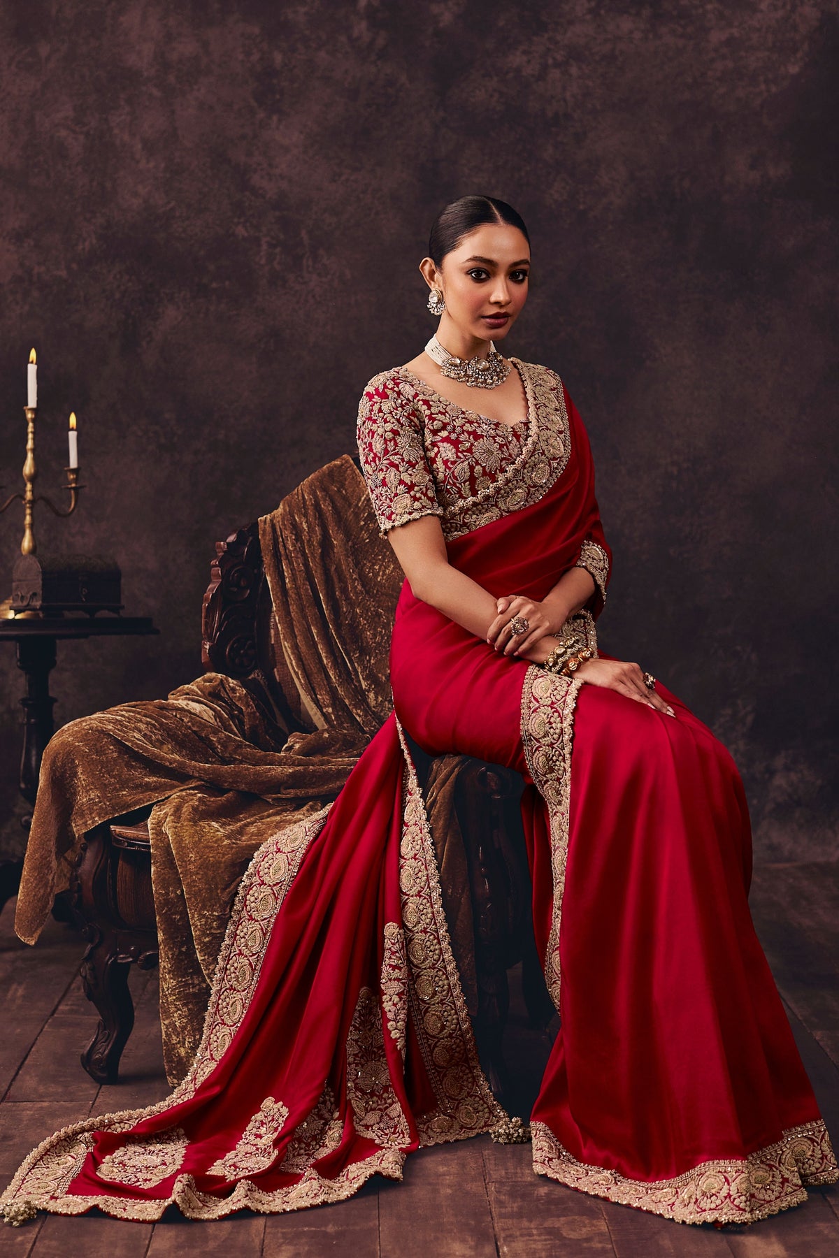 As Maal Resham Butta Saree