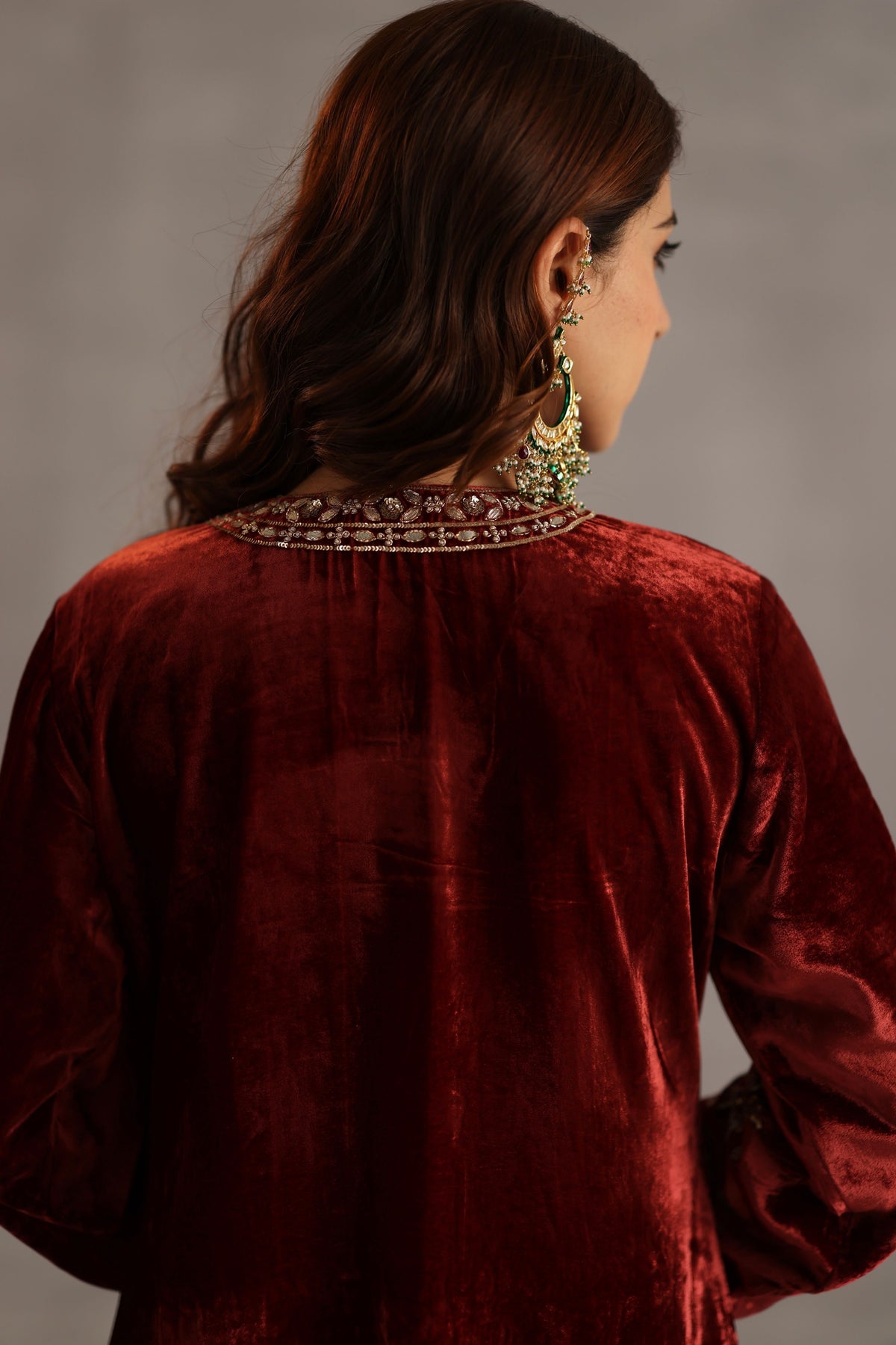 Minar Garnet Kurta Set