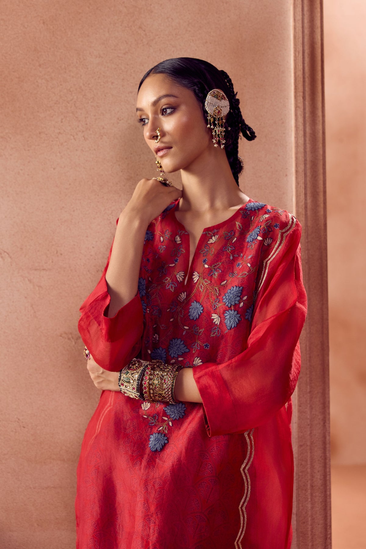 Maroon Kaftan Set