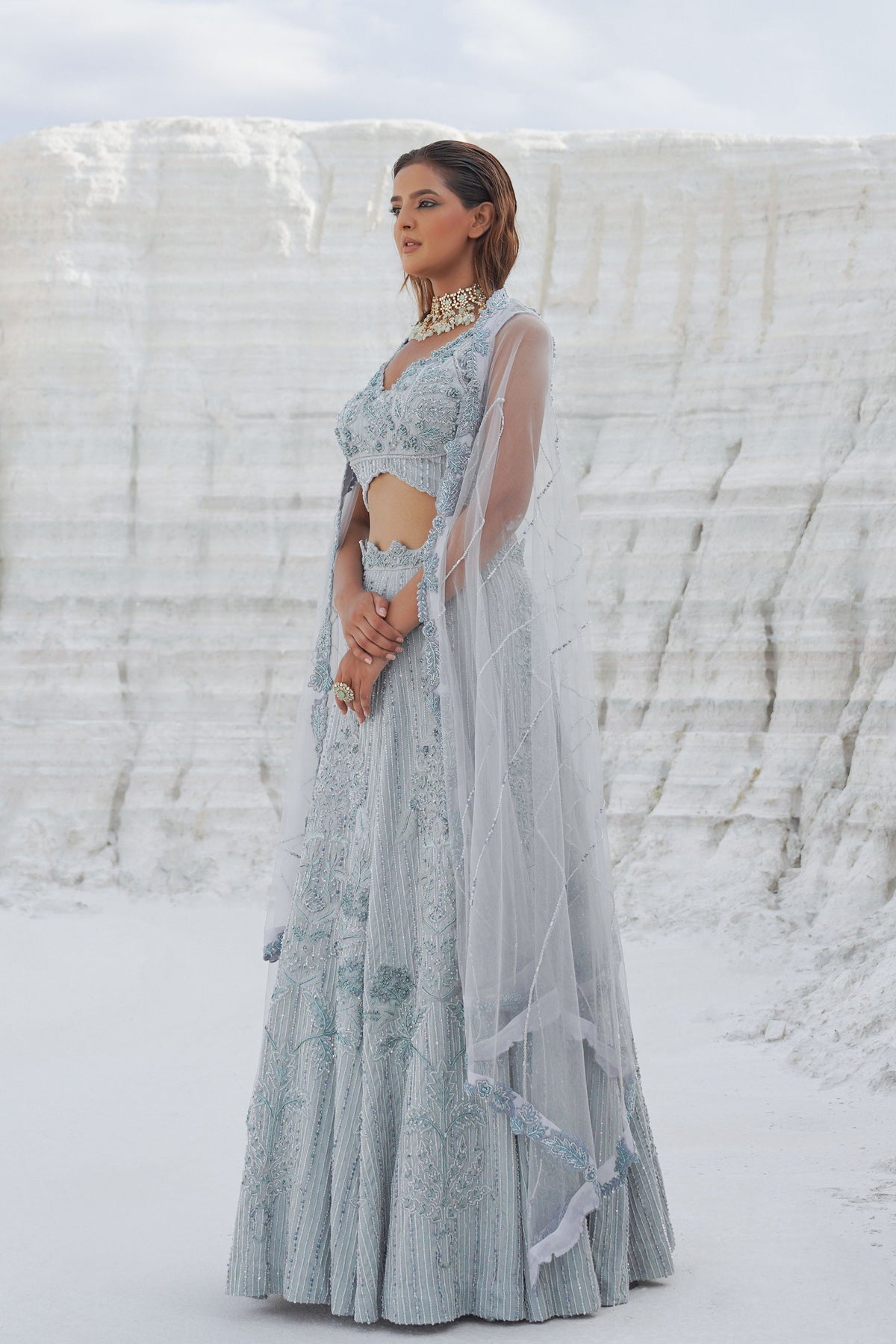 Light Blue Lehenga Set