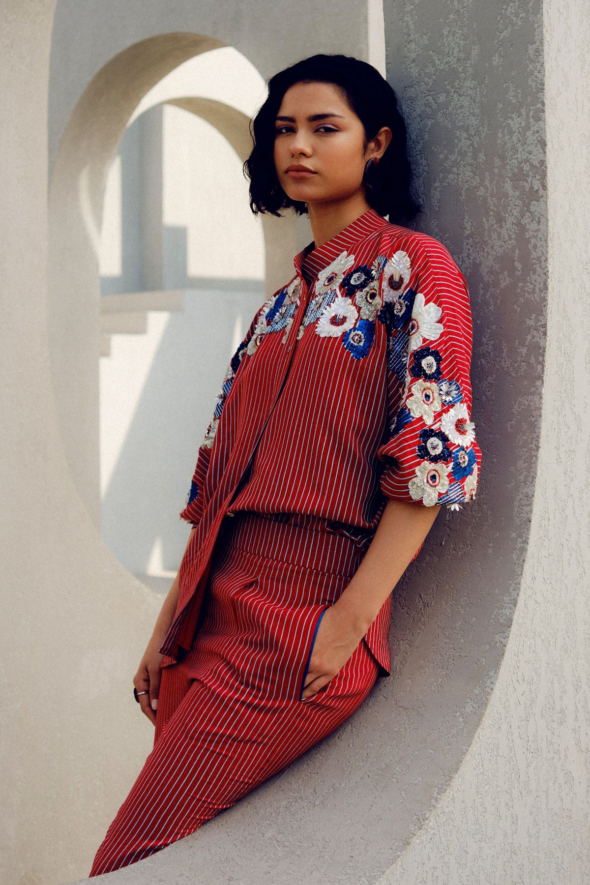 Red Chloe Kimono Shirt
