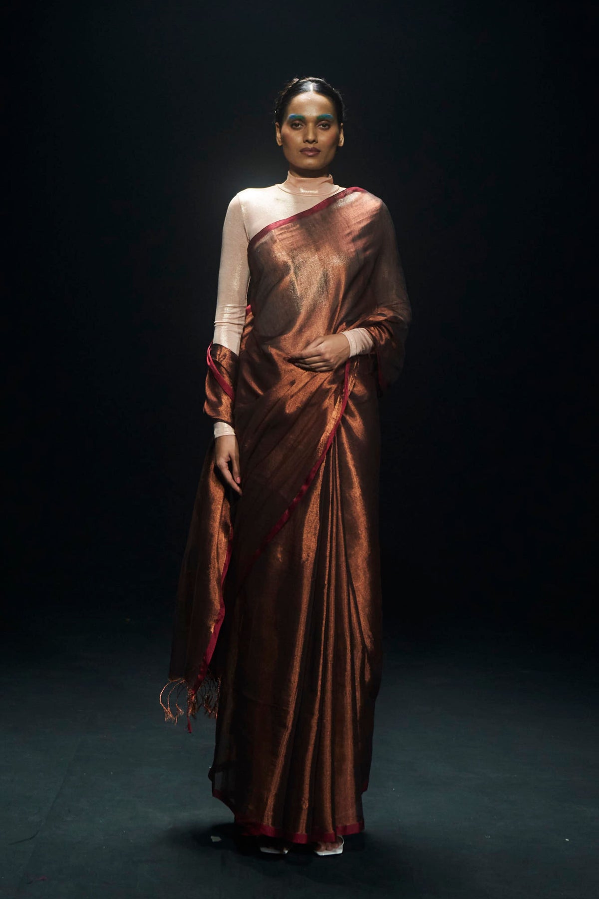 Copper Zari Soft Tissue Saree