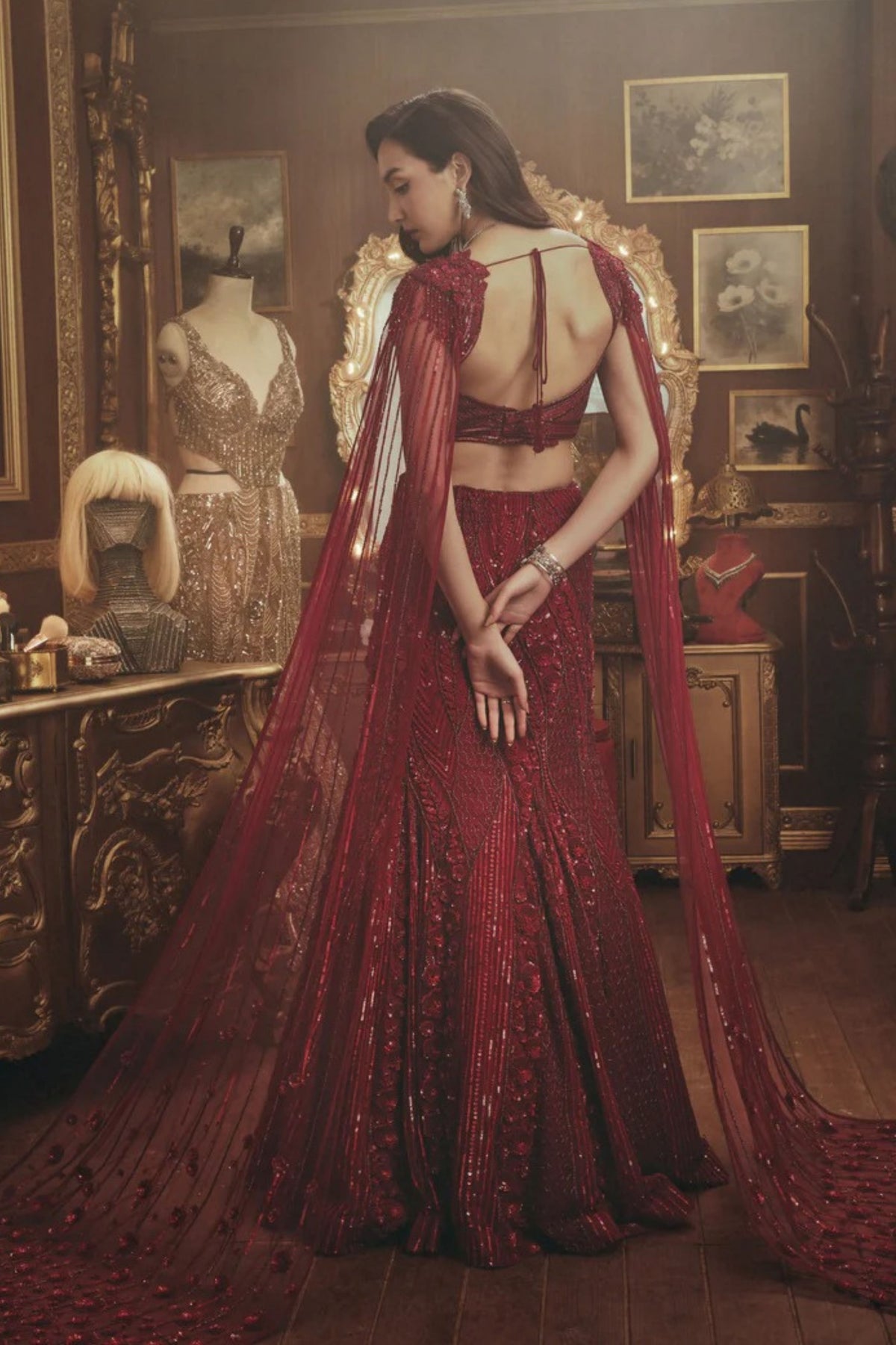 Clara Red Lehenga Set