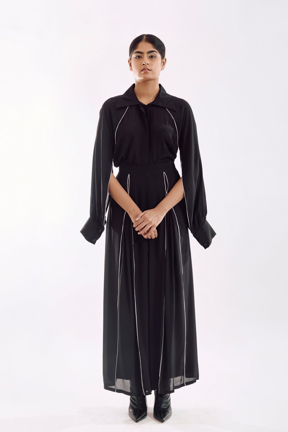Black Panneled Co-ord Set