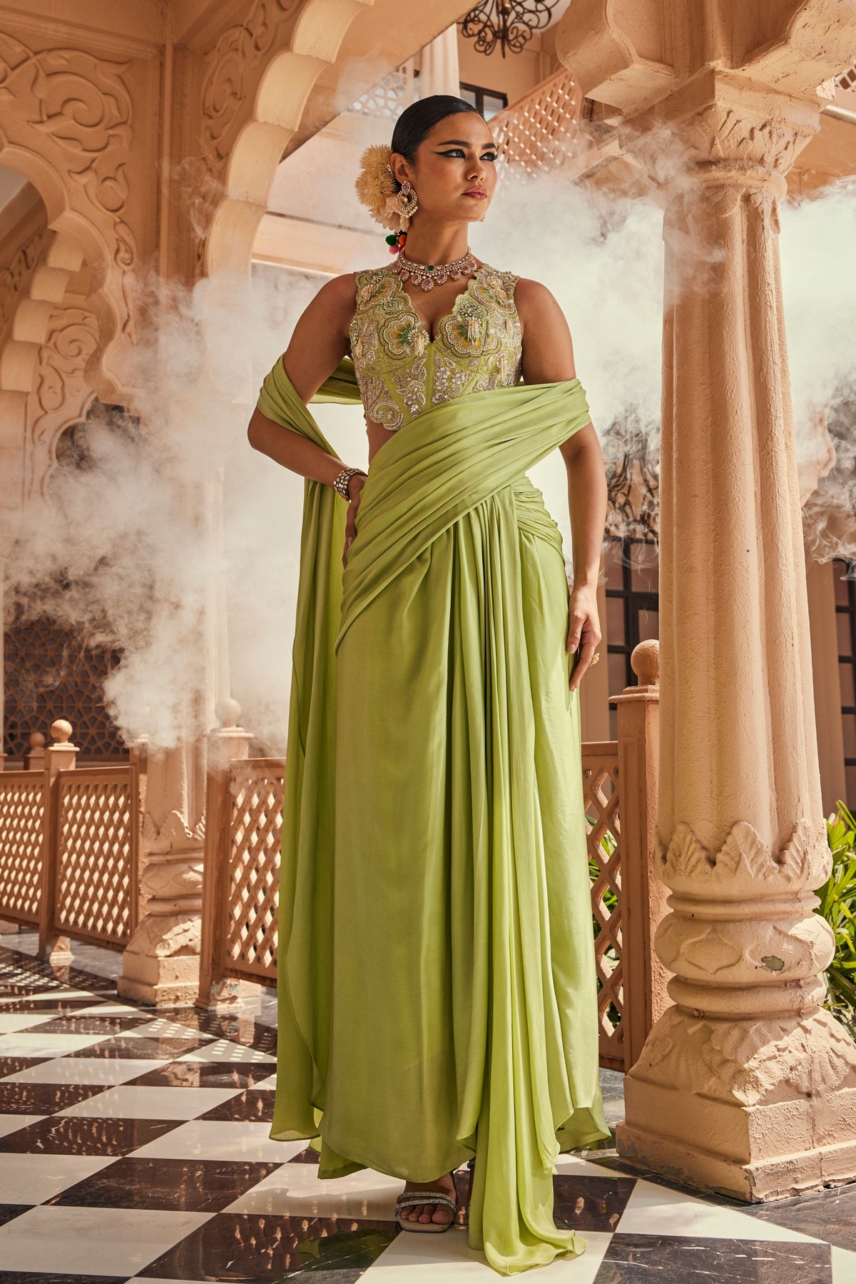 Dara Pre-draped Saree Set