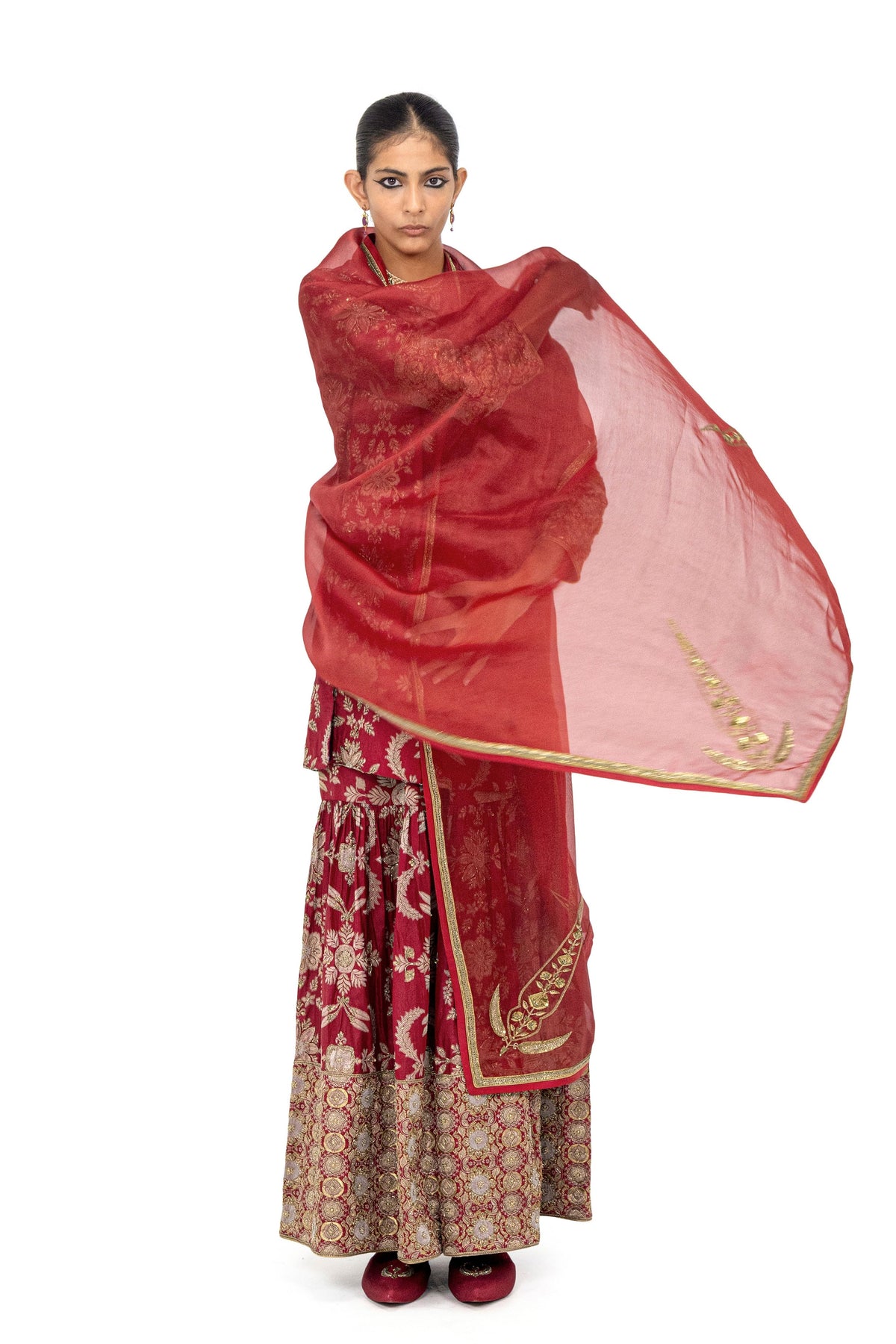 Kedli Maroon Dupatta