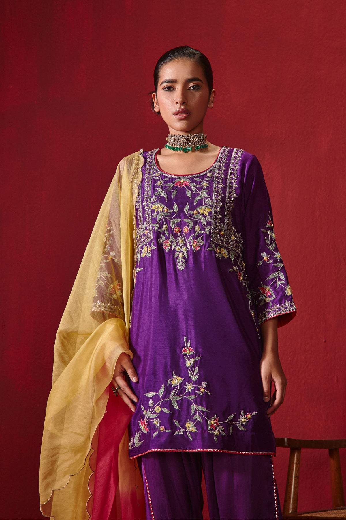 Purple Preet Dhoti Set