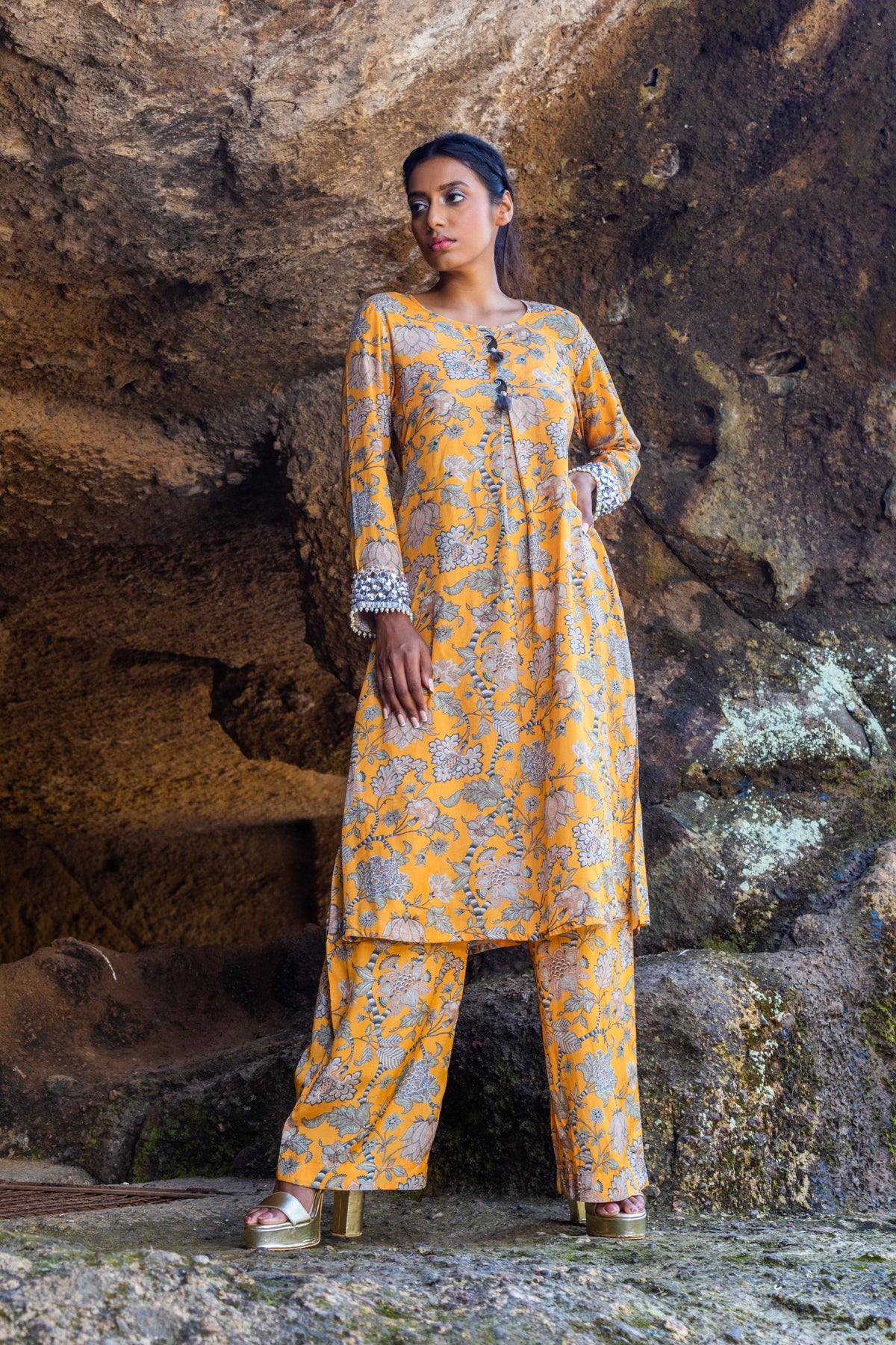 Yellow Kurta With Pants