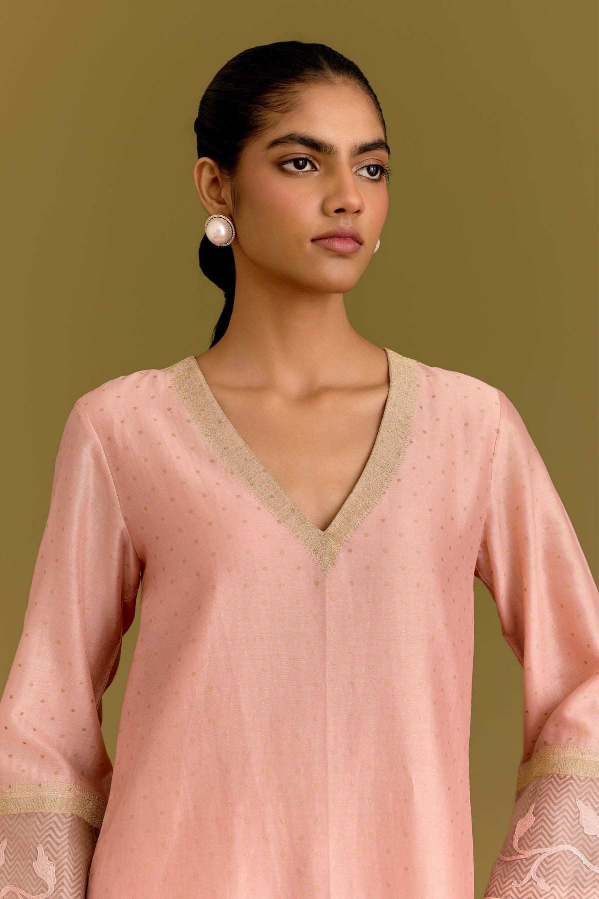 Pink Hand Painted Kurta Set