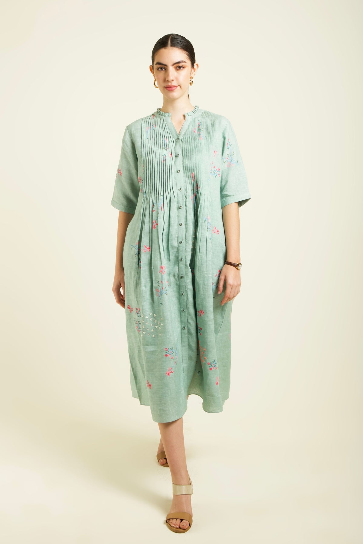 Mint Printed Dress
