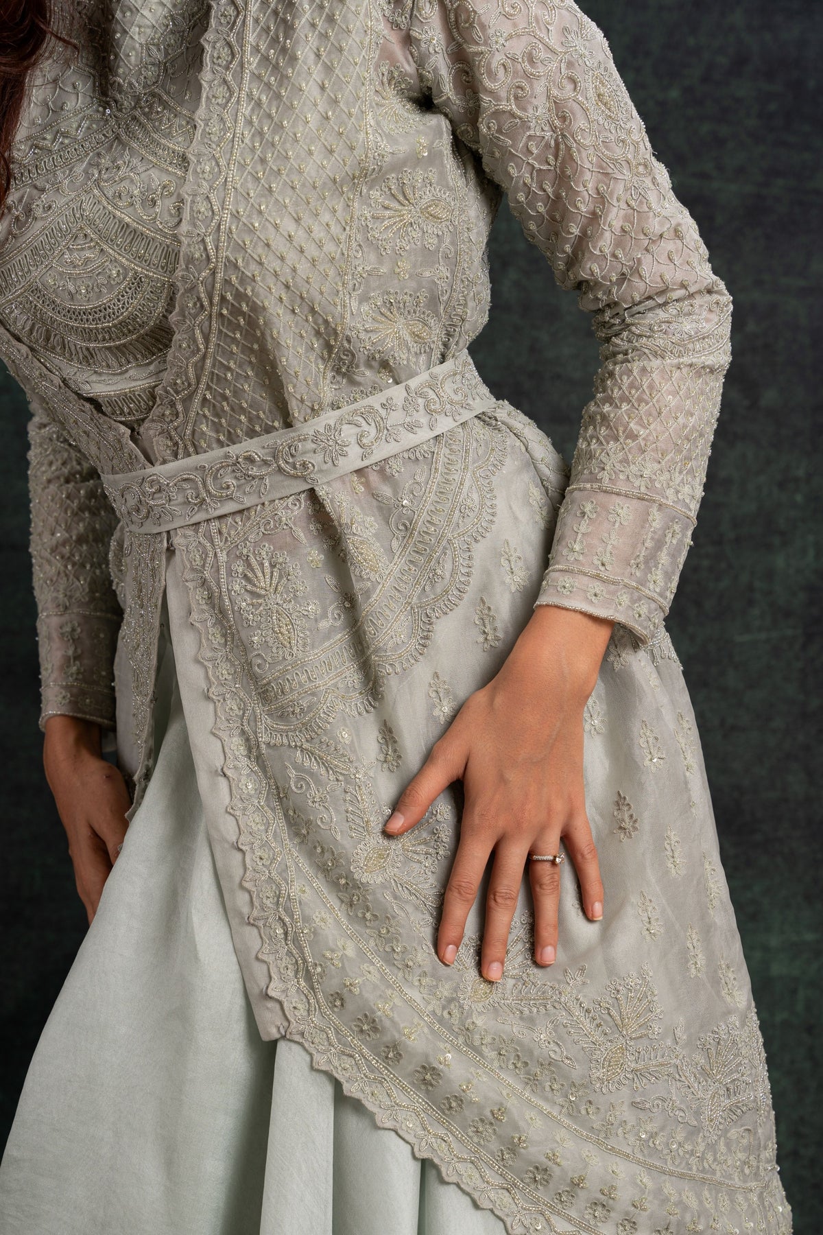 Beautifully Embroidered Jacket Set