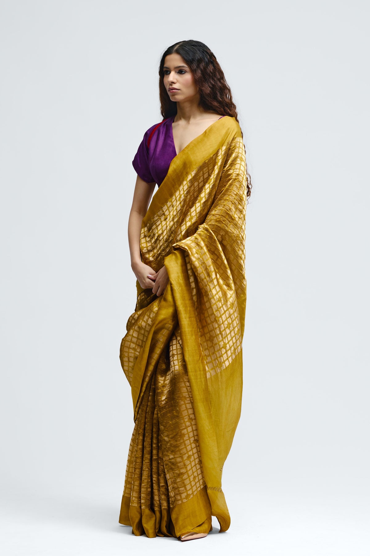 Sabina Mustard Brocade Silk Saree