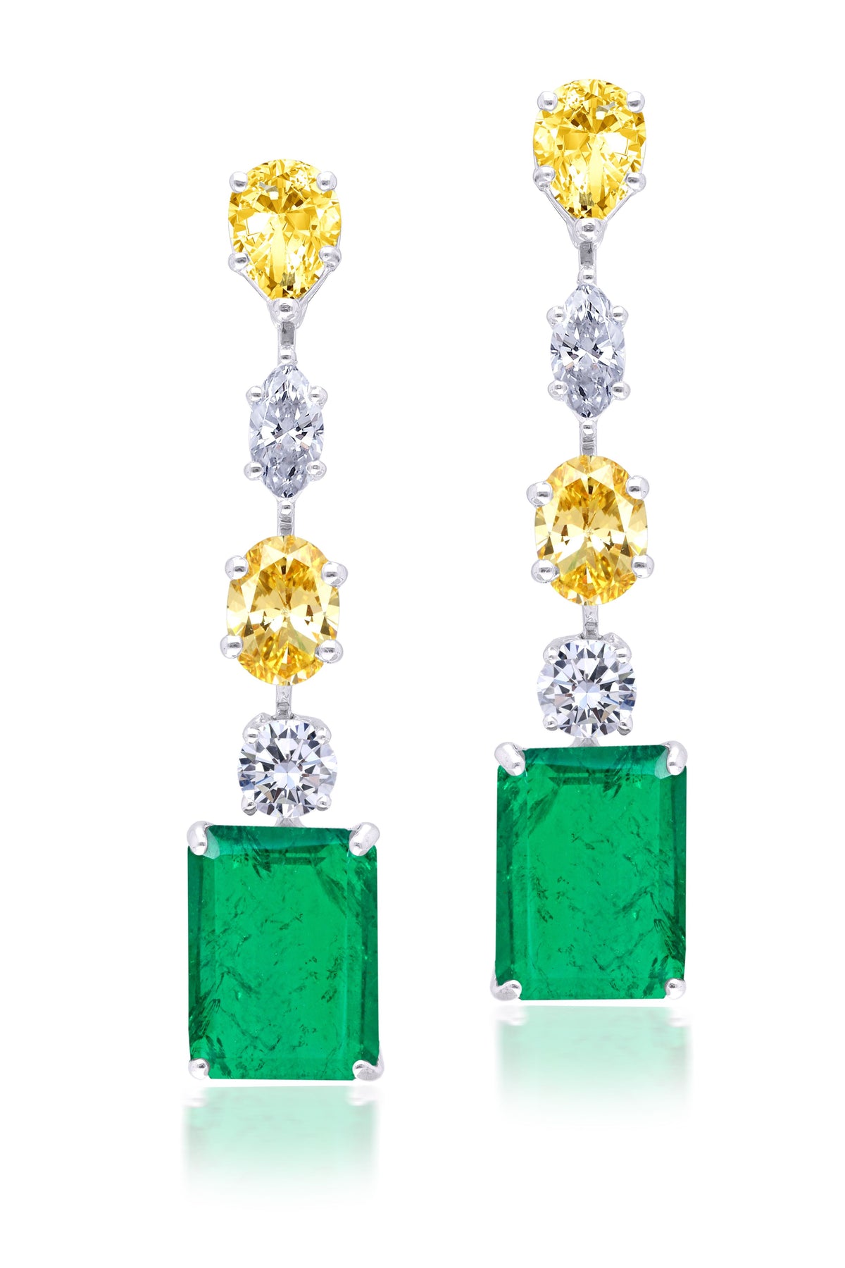 Classic Earrings In White, Yellow &amp; Green