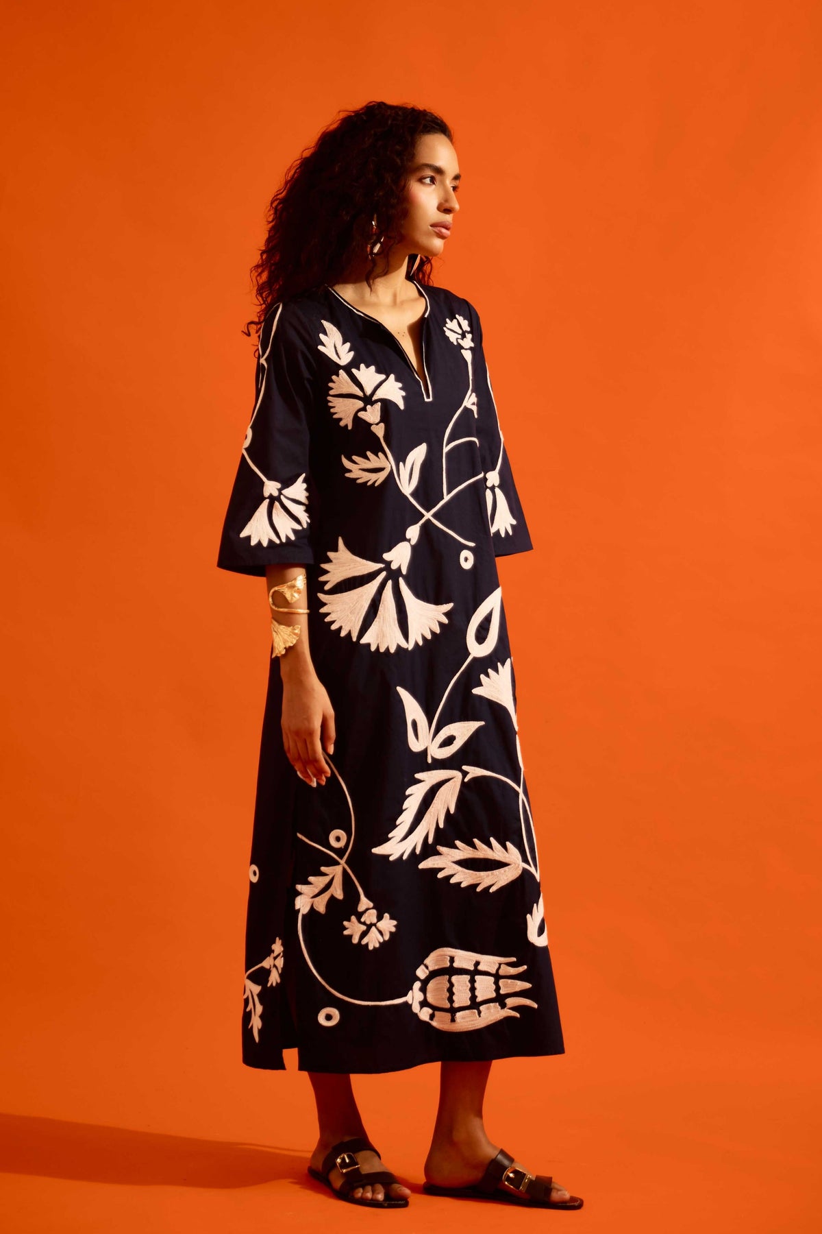 Black Cotton Maxi Dress