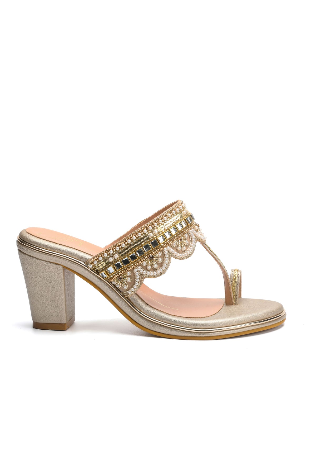 Golden Grace Embroidered Heels