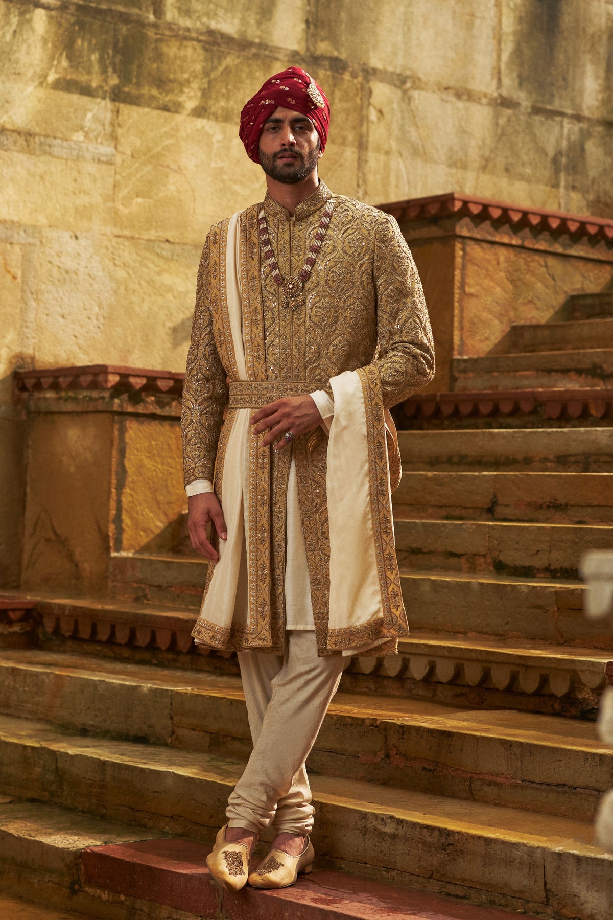 Dupion Silk Sherwani Set