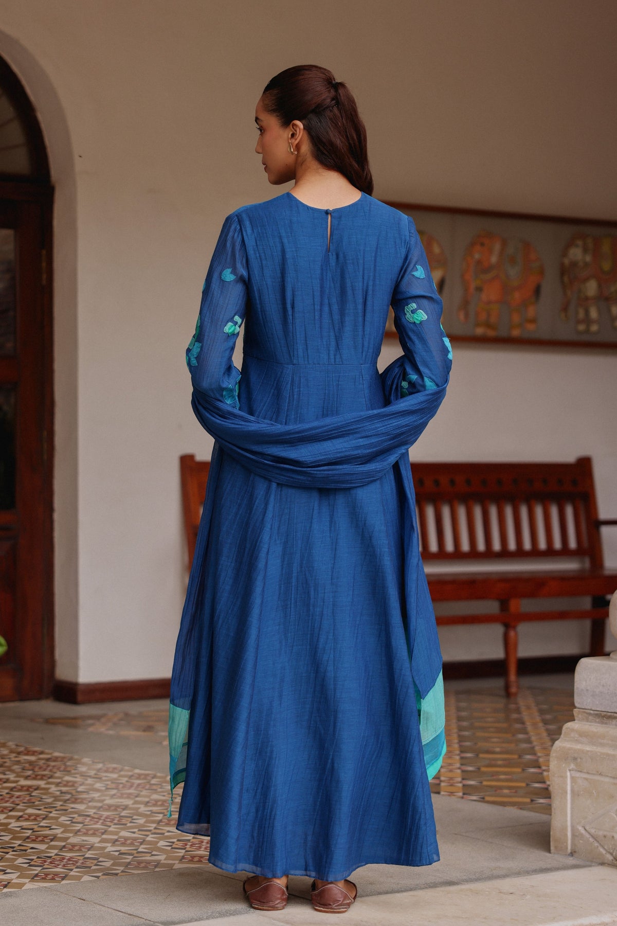 Indigo Bloom Anarkali