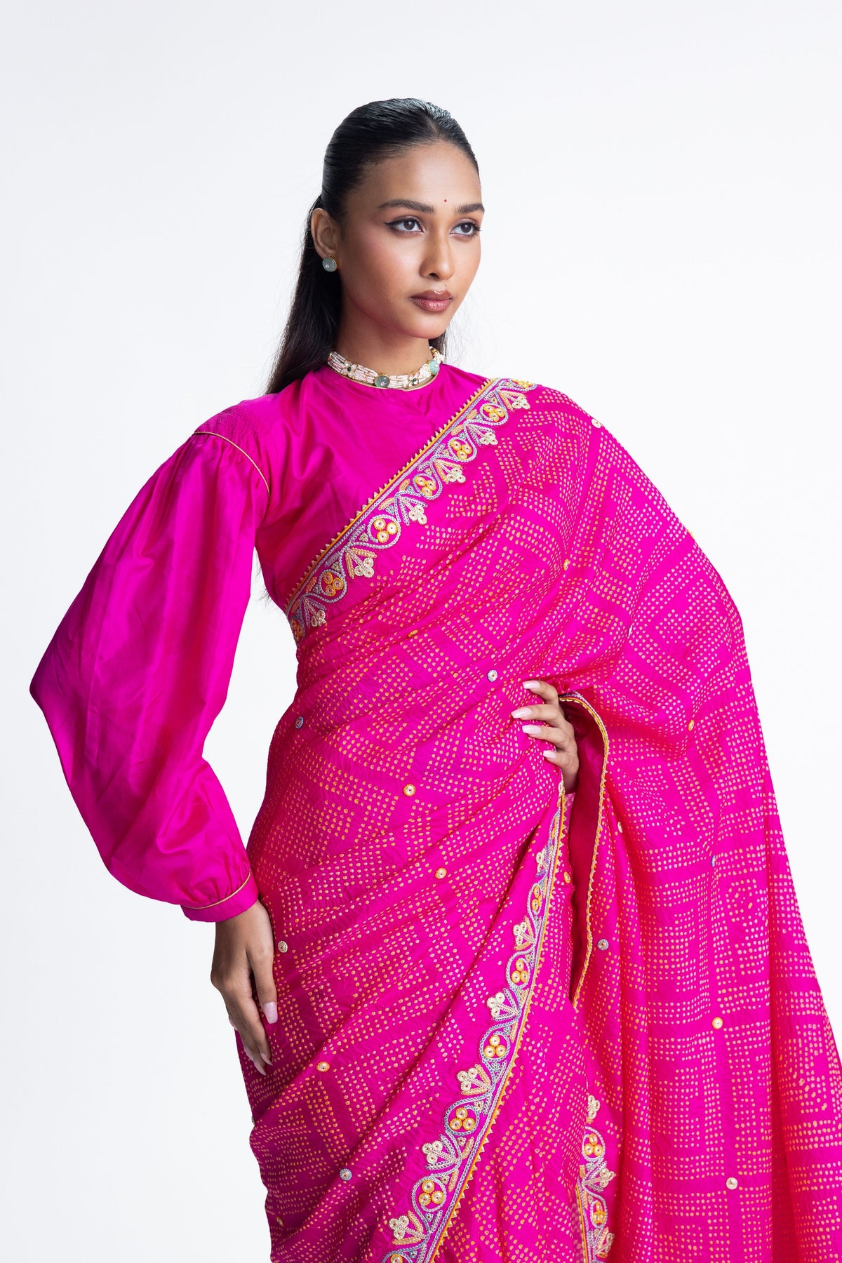 Rani French Knot Saree