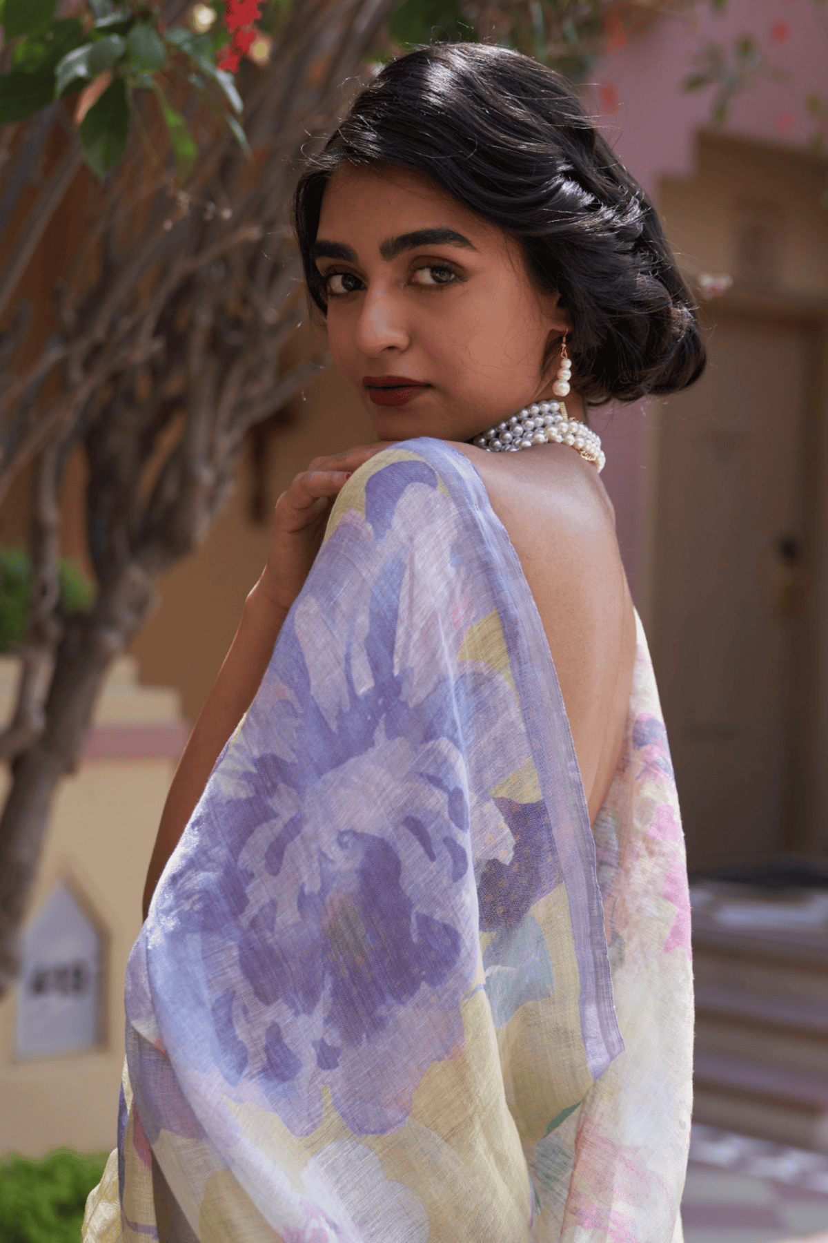 Nirjara Yellow Saree