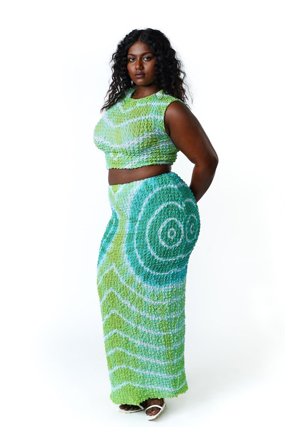 Bubble Smocked Tube Skirt