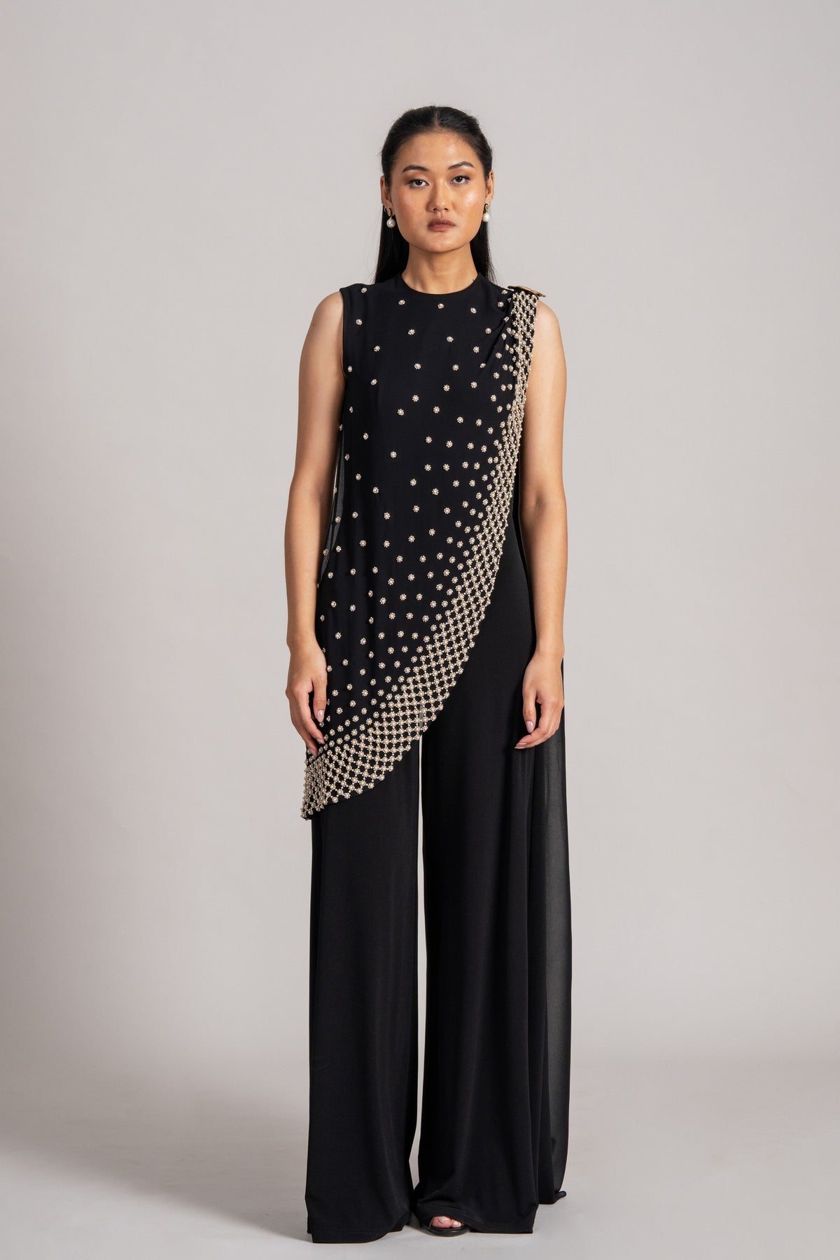 Pearl Meteor Draped Jumpsuit